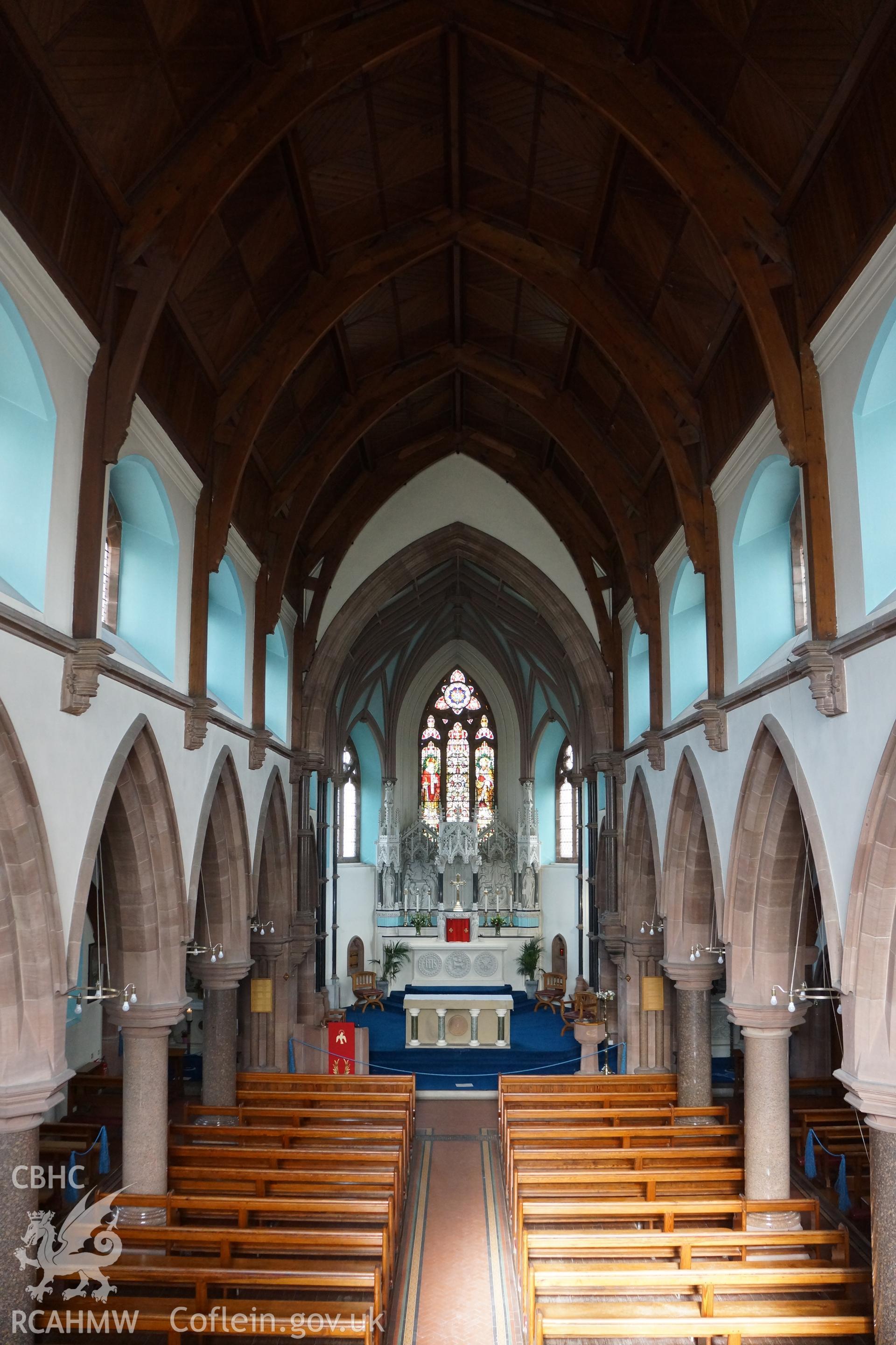 Digital colour photograph showing interior of Our Lady Catholic church, Llandudno.