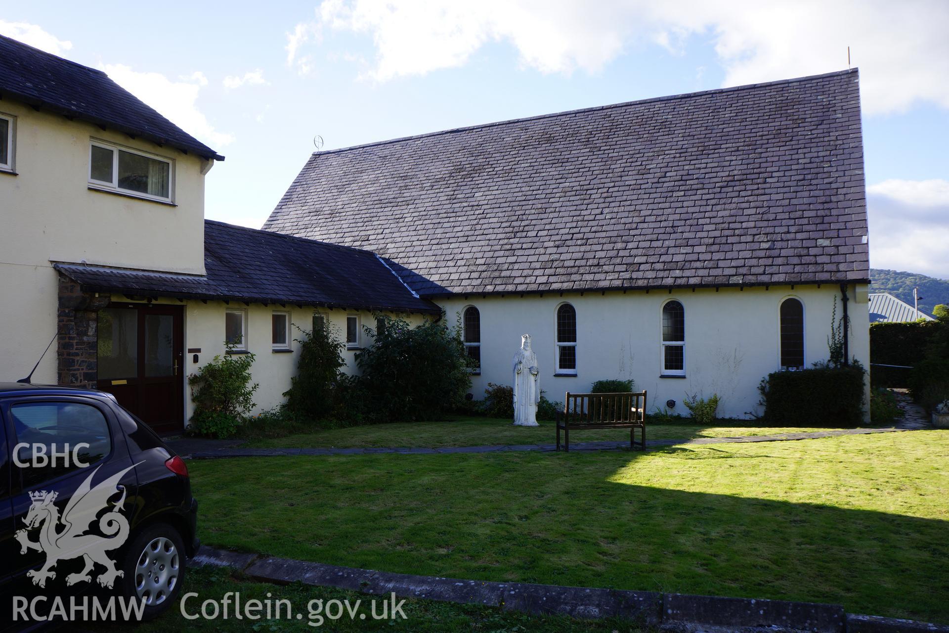 Digital colour photograph showing exterior of Eglwys y Bugail Da Catholic church, Llanrwst.