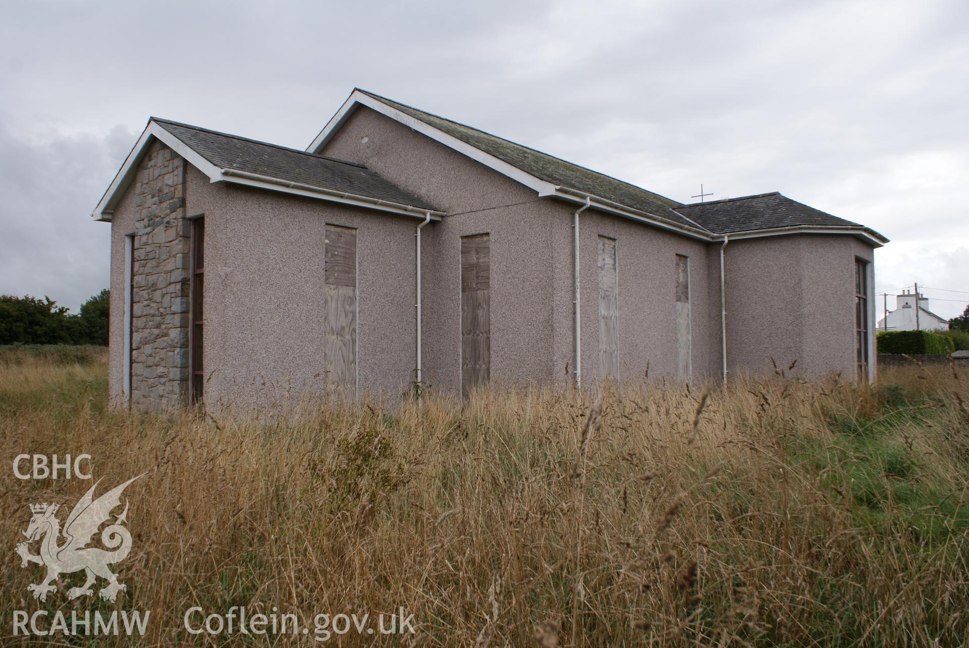 Digital colour photograph showing exterior of Resurrection of Our Holy Saviour Catholic church, Morfa Nefyn.