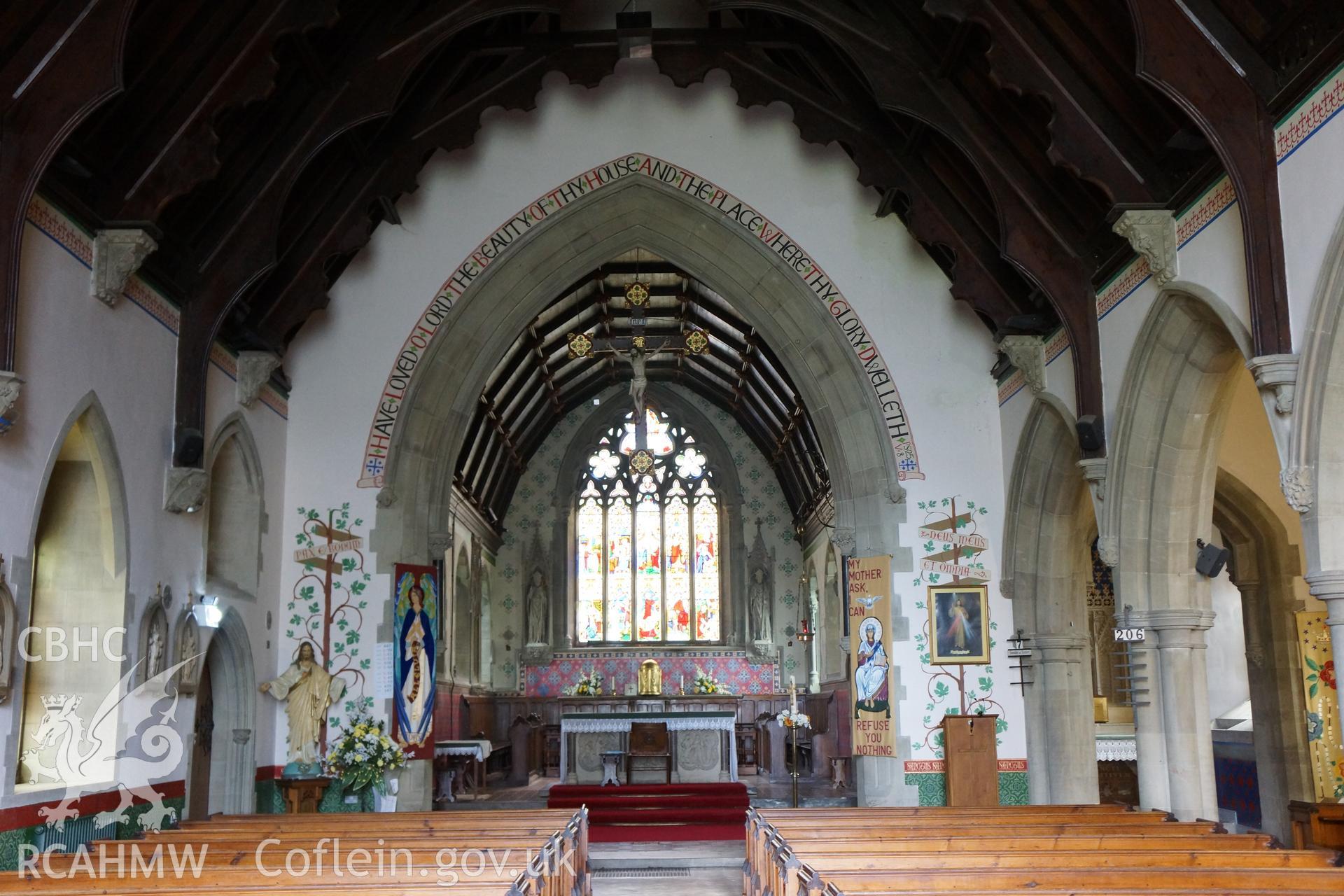 Digital colour photograph showing interior St David's Catholic church, Pantasaph.
