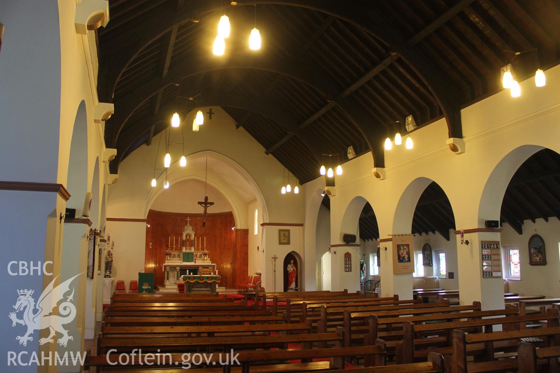 Digital colour photograph showing interior of St Illtyd's Catholic church, Dan y Graig.




.