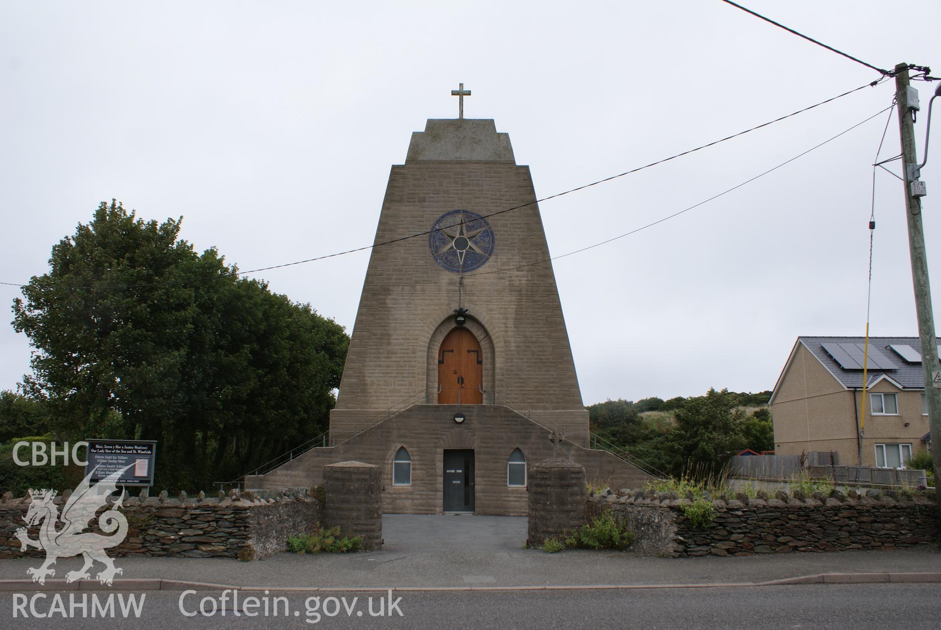 Digital colour photograph showing exterior of Our Lady Star of the Sea and St Winefride Catholic church, Amlwch.