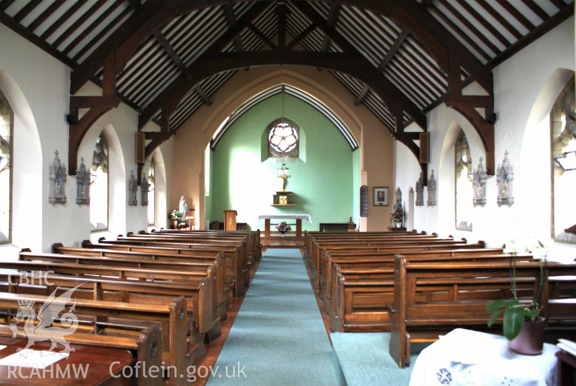 Digital colour photograph showing interior of Our Lady of Martyrs Catholic church, Beaumaris.