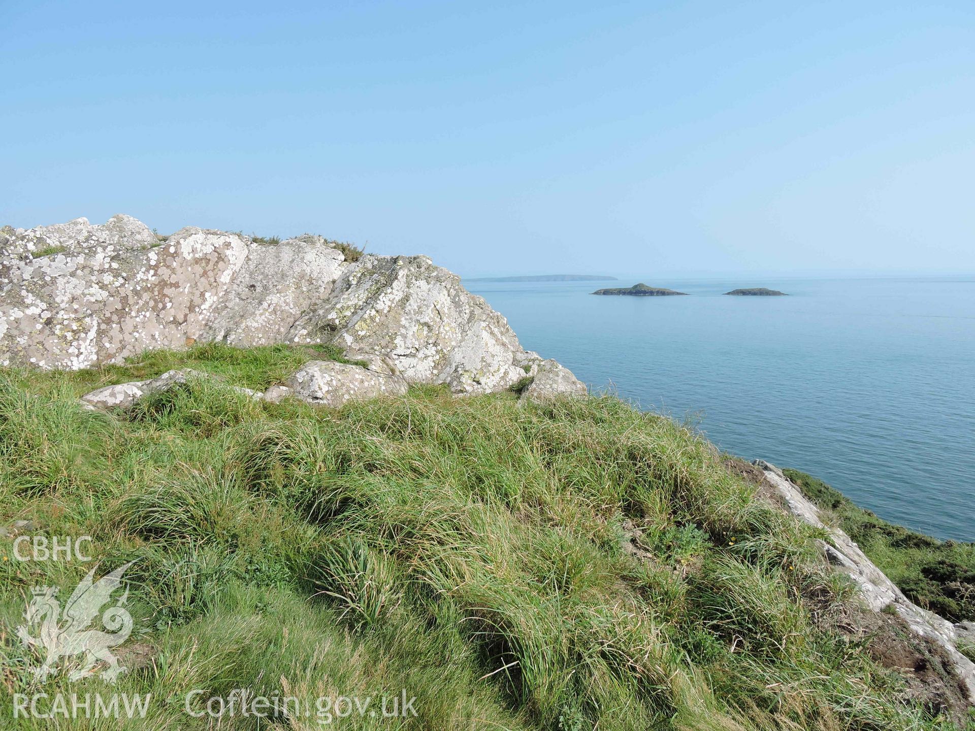 Views out to sea from Craig Cwlwm Quarry, Aberdaron. Part of a digital photographic survey produced in 2020 by Michael Statham.
