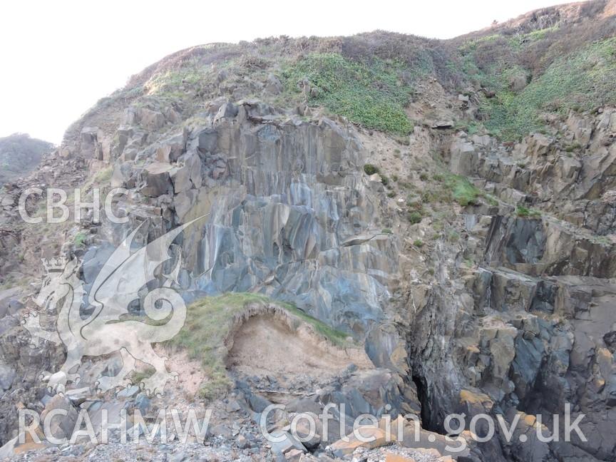 Rock face at Craig Cwlwm Quarry, Aberdaron. Part of a digital photographic survey produced in 2020 by Michael Statham.