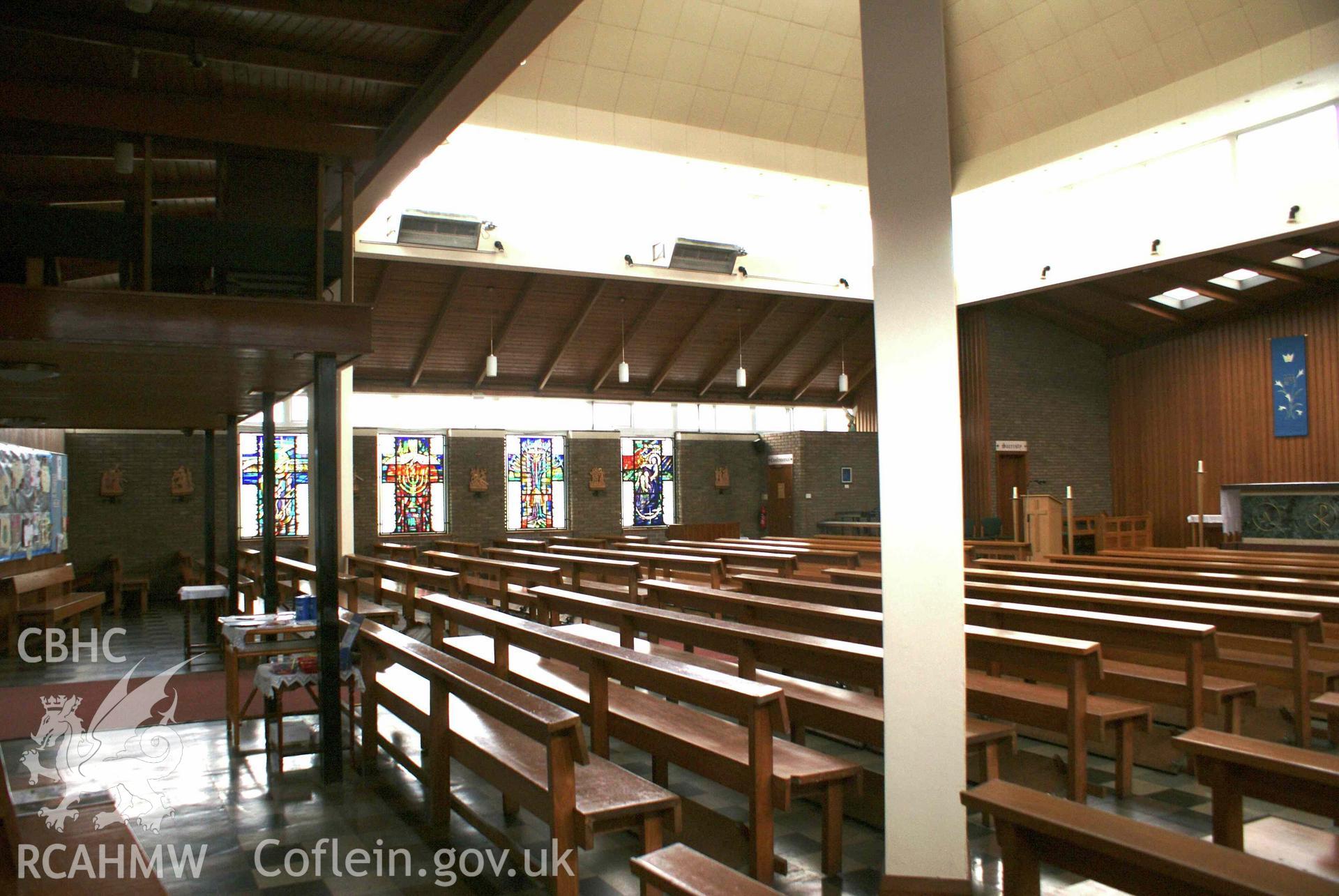 Digital colour photograph showing interior of St Mary Help of Christians Catholic church, Holyhead.