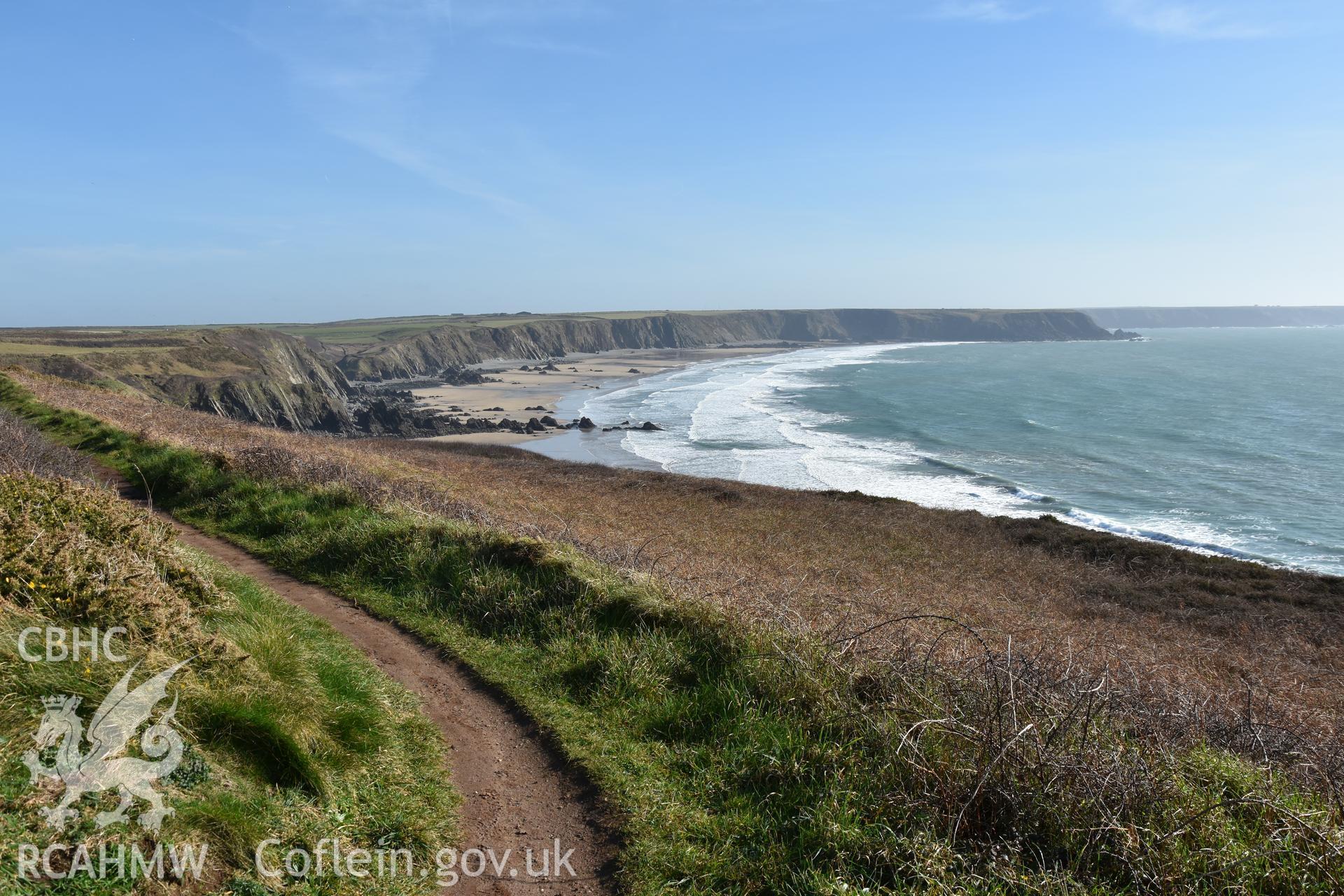 General shot of the coast Taken by Daniel Hunt. Produced with EU funds through the Ireland Wales Co-operation Programme 2014-2023. All material made freely available through the Open Government Licence.