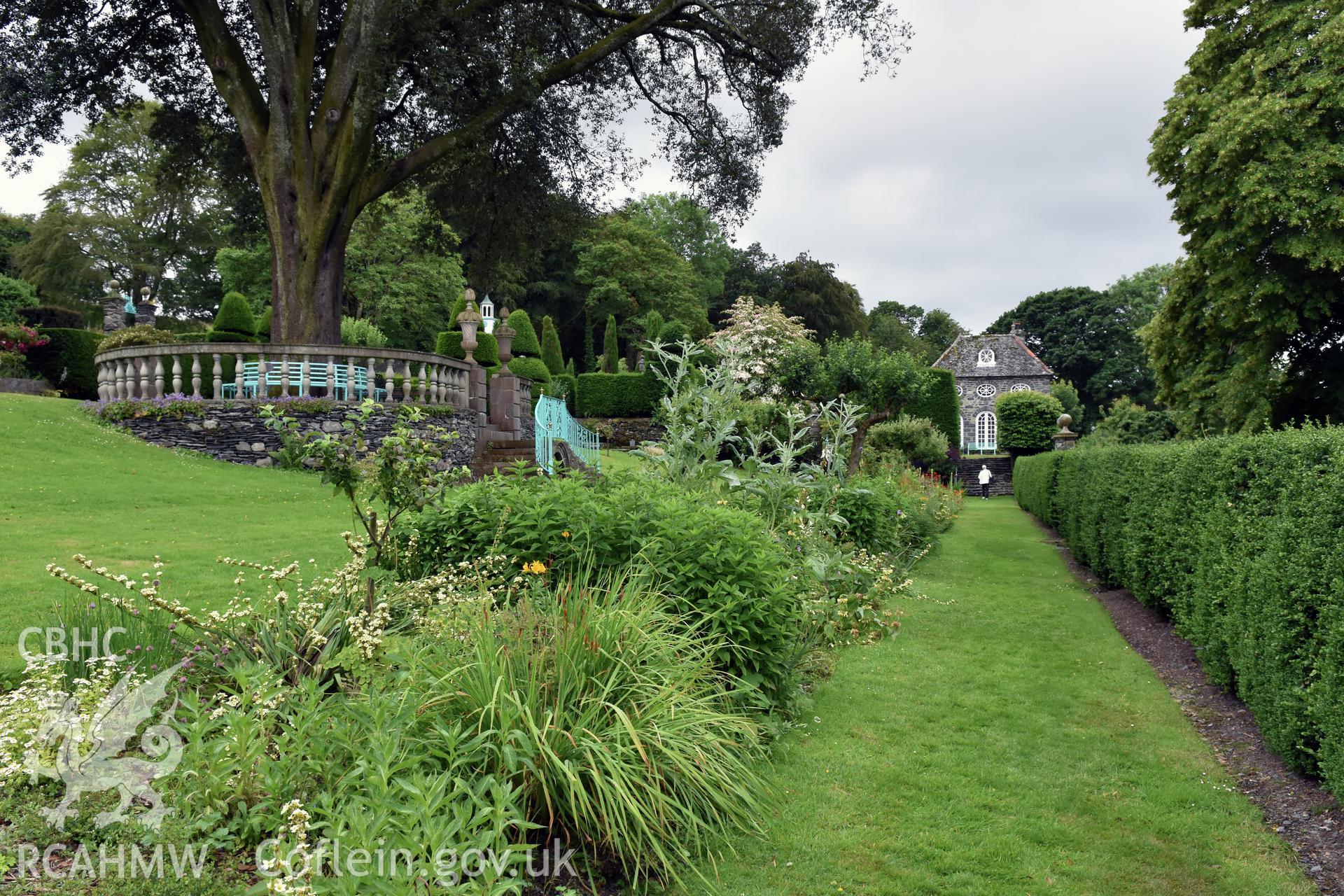 Plas Brondanw Garden; southern lawns Taken by Susan Fielding.