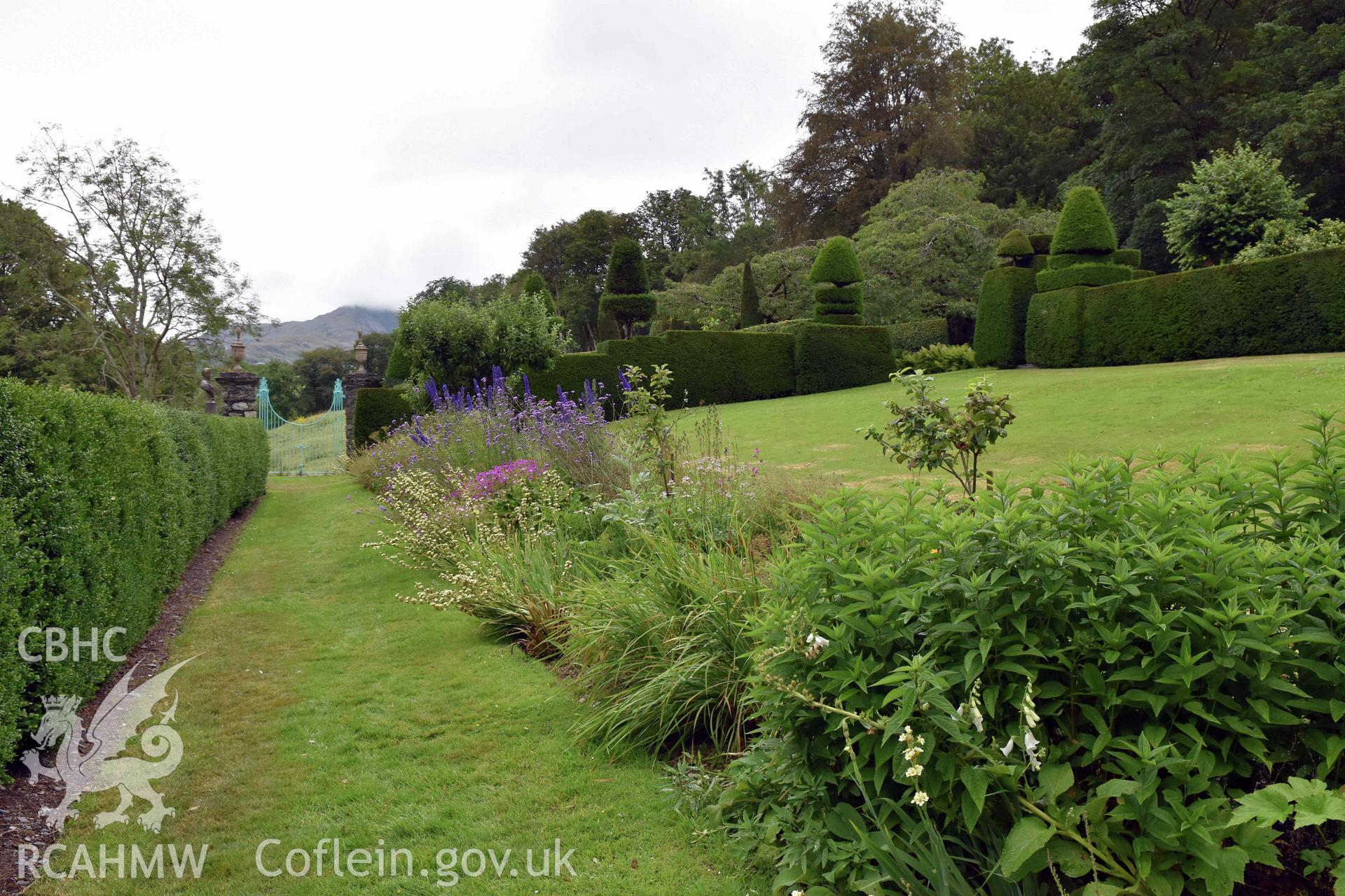 Plas Brondanw Garden; southern lawns Taken by Susan Fielding.