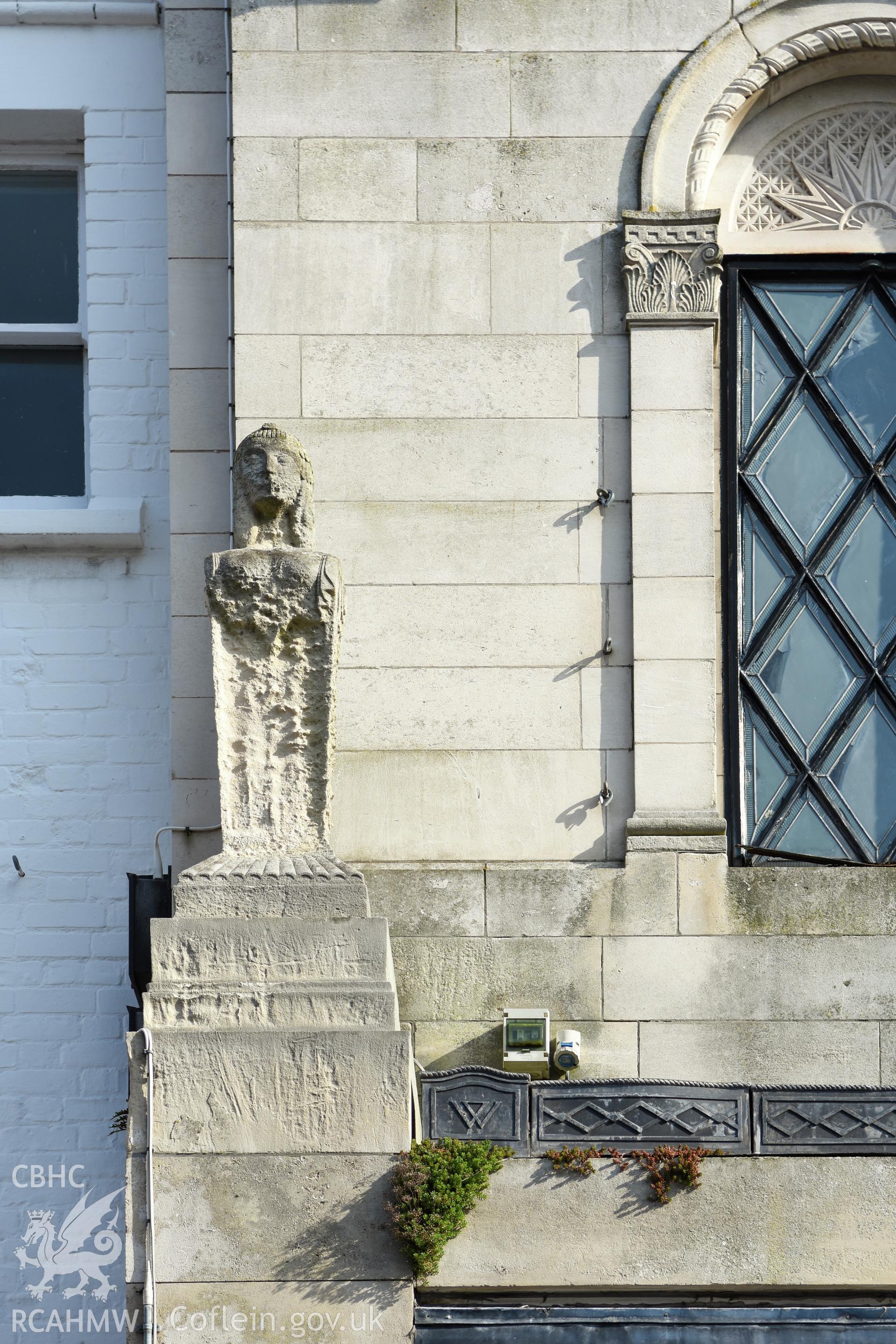 W S Wood's Department Store, detail of figure Taken by Susan Fielding.