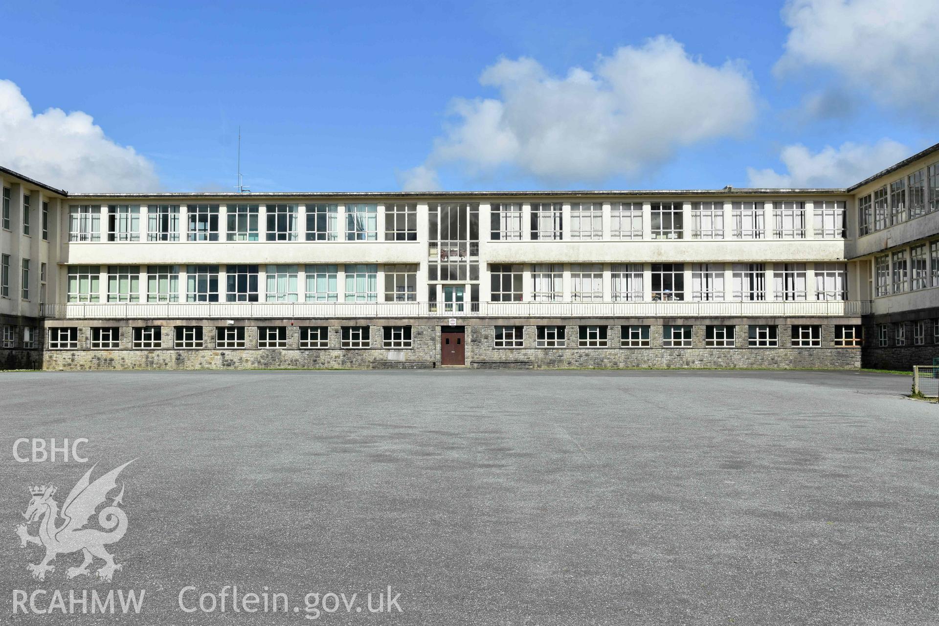 Ysgol Syr Thomas Jones, southern courtyard ranges from the east Taken by Susan Fielding.