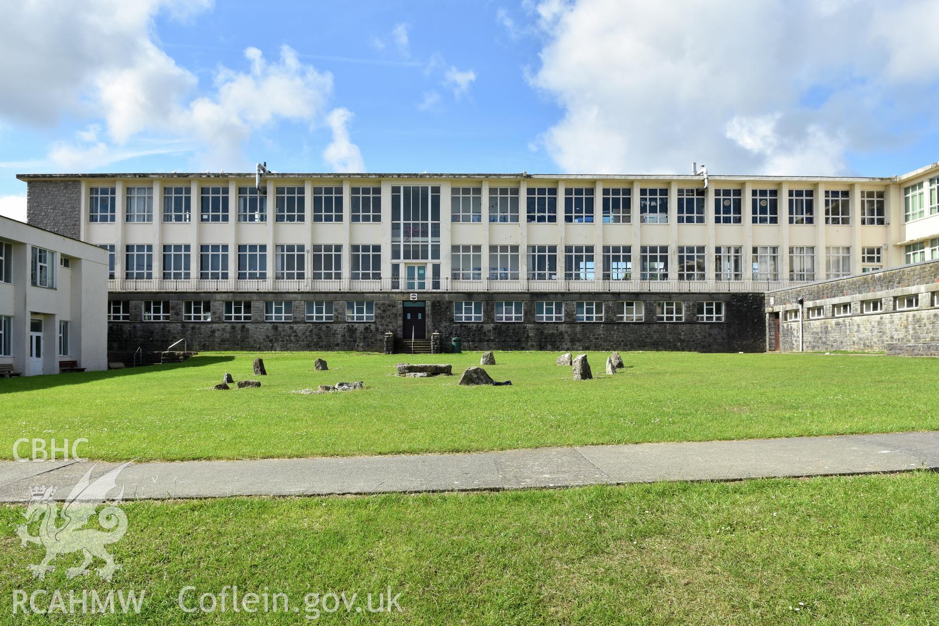 Ysgol Syr Thomas Jones, southern courtyard ranges from the east Taken by Susan Fielding.