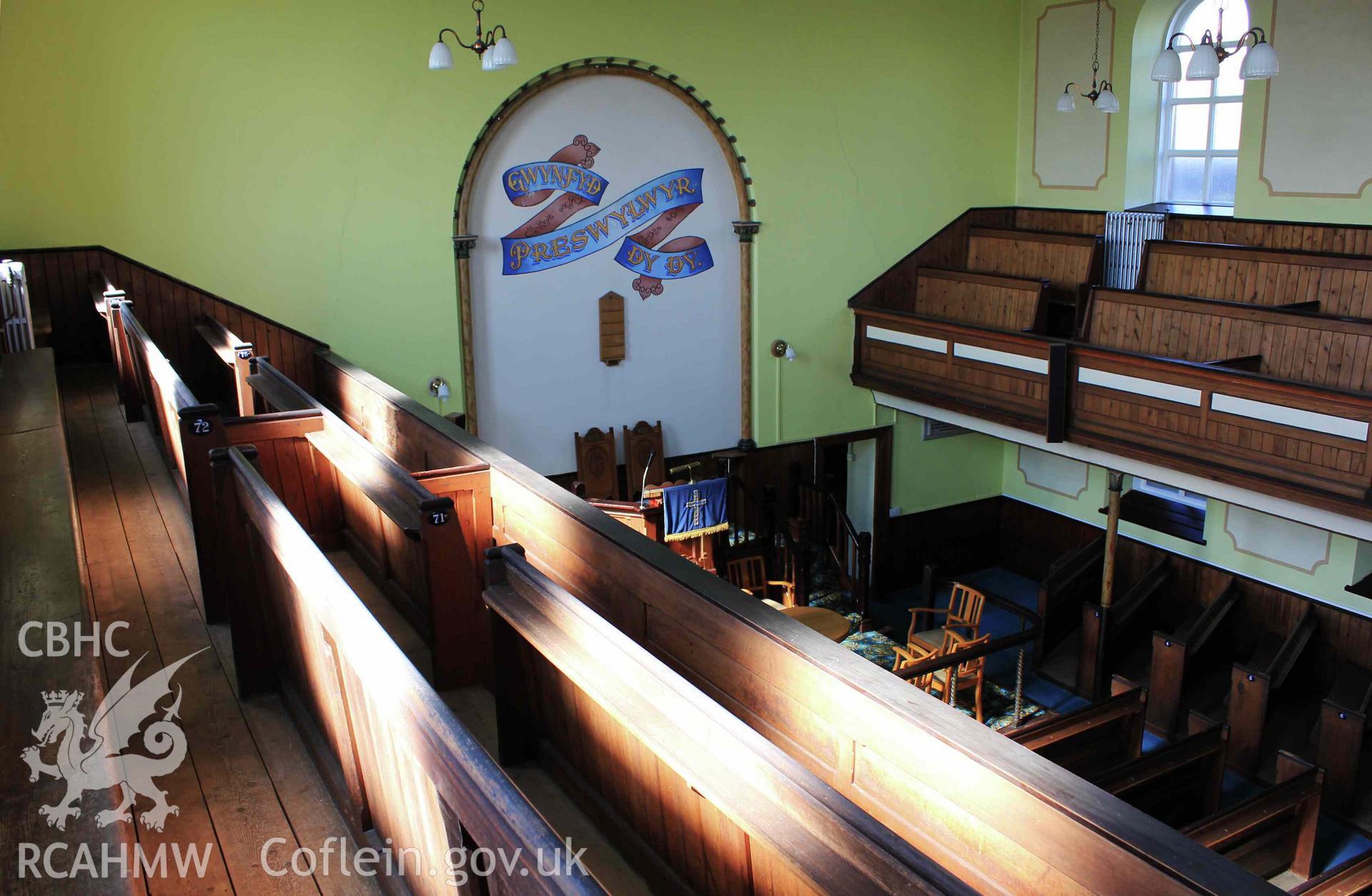 From the gallery, south east corner towards pulpit.