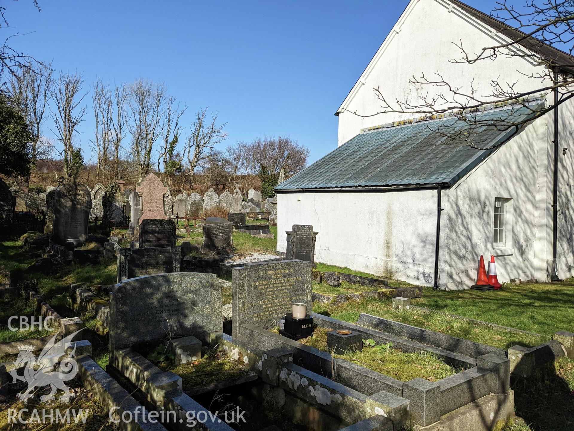 Gellionnen Unitarian Chapel and graveyard Taken by Meilyr Powel.