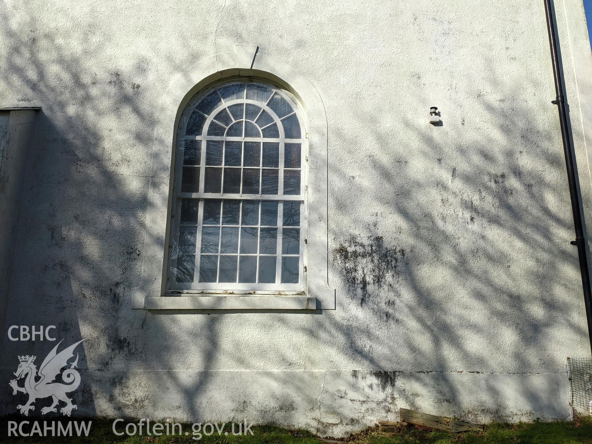 Gellionnen Unitarian Chapel south wall arched window Taken by Meilyr Powel.