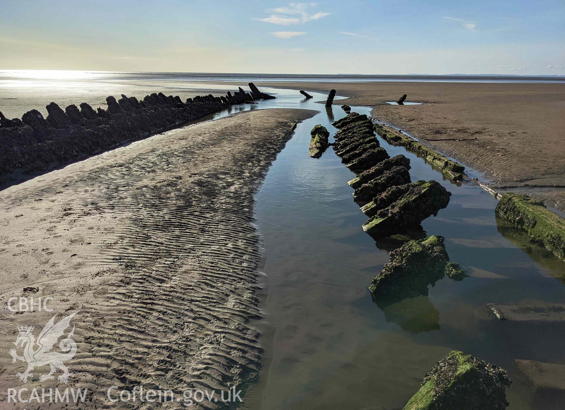 Unnamed wreck. Wide looking out to sea Taken by Meilyr Powel.
