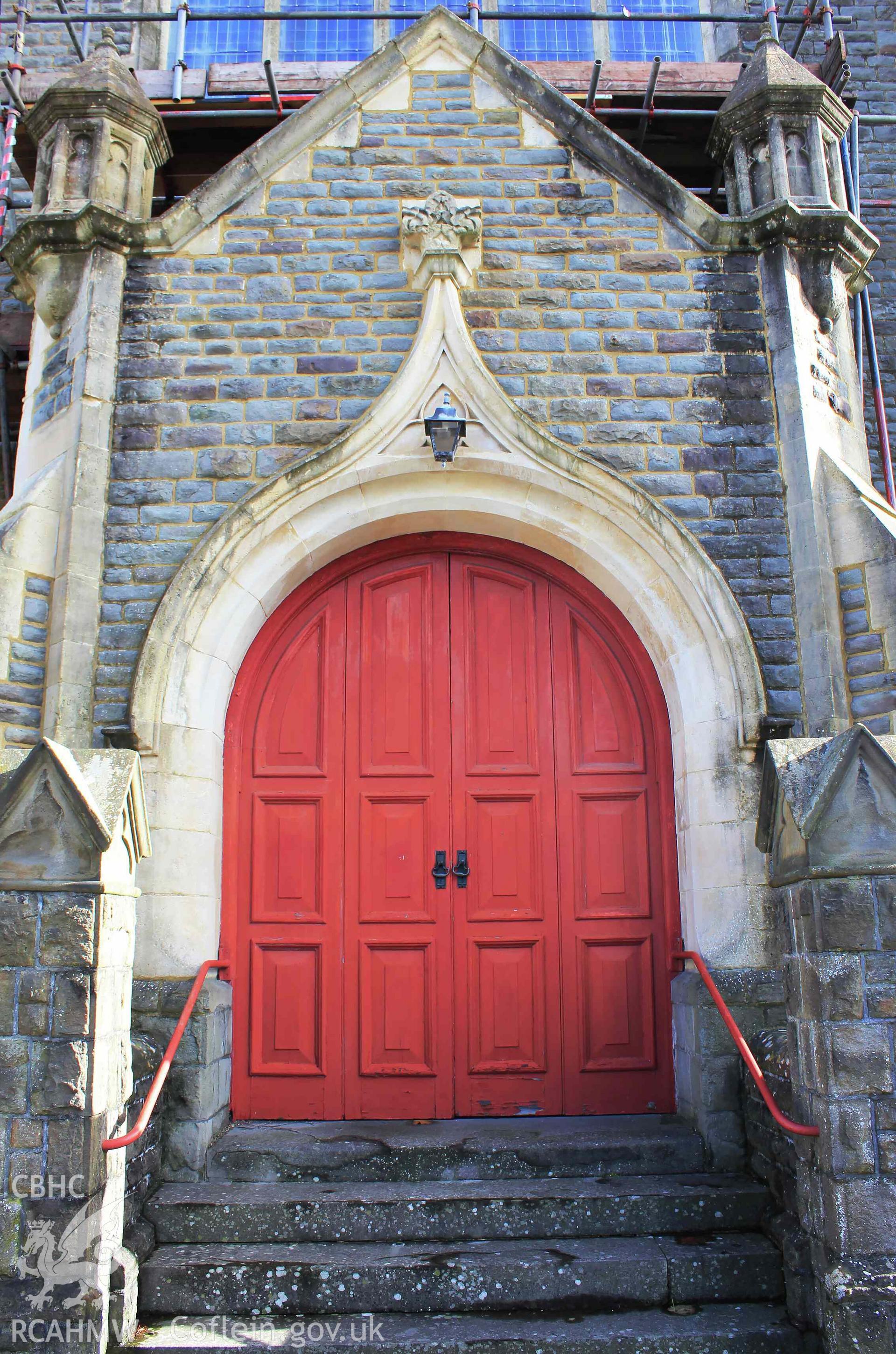 Pantygwydr Baptist Church, gable entrance door, west face Taken by Meilyr Powel.