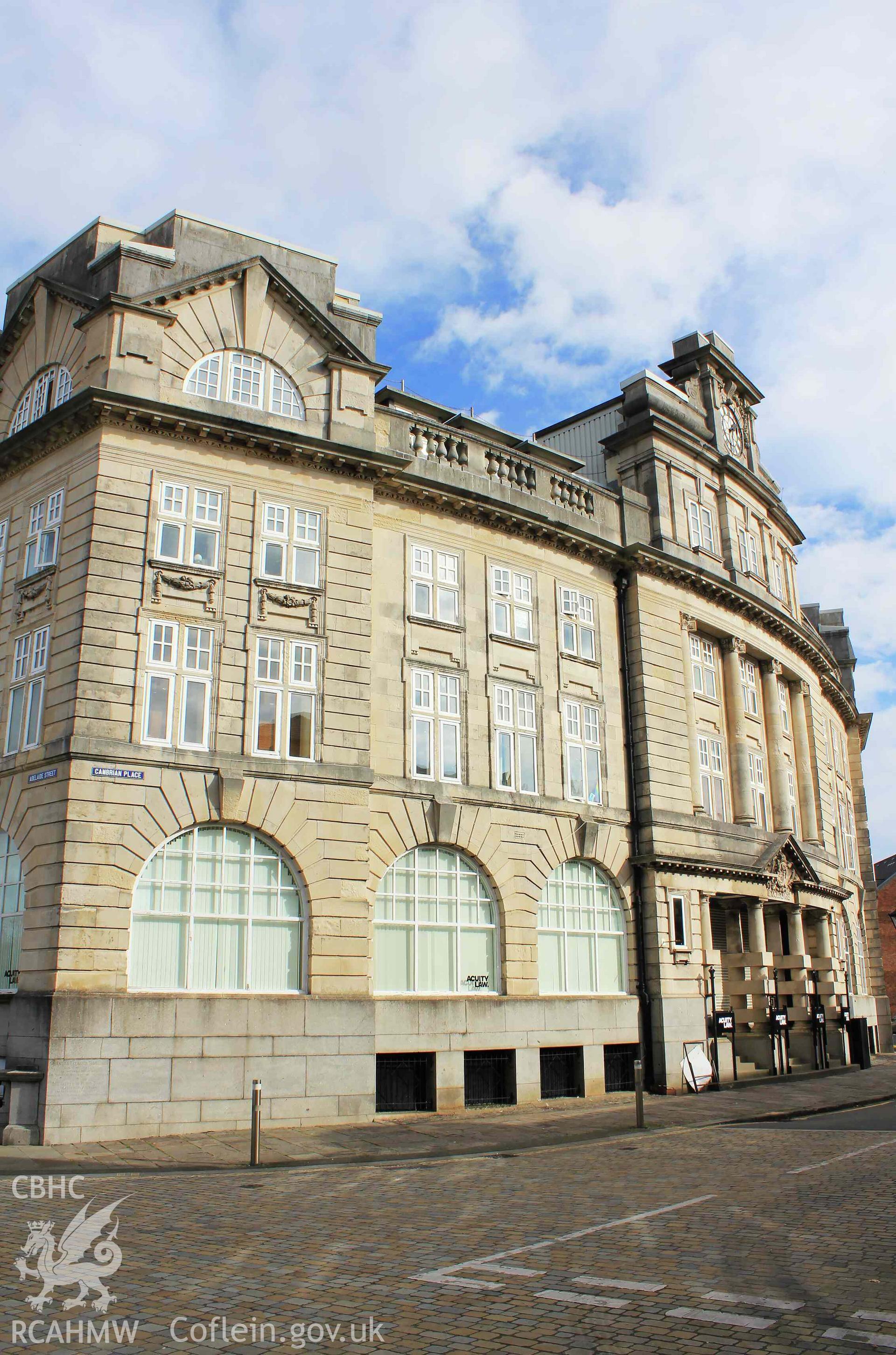 Exchange Chambers, Swansea, corner, portrait orientation Taken by Meilyr Powel.