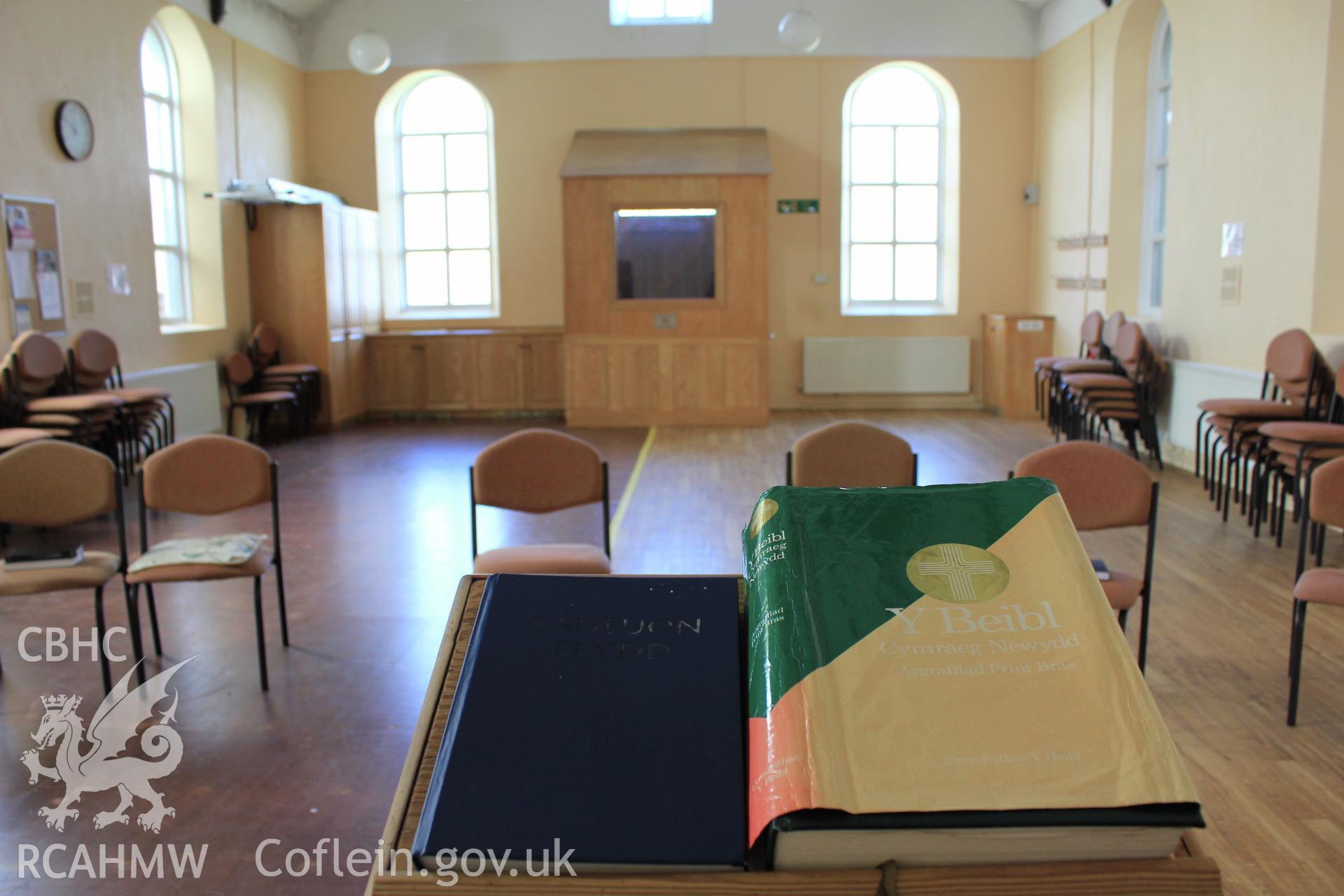 View from vestry lectern towards east entrance porch.