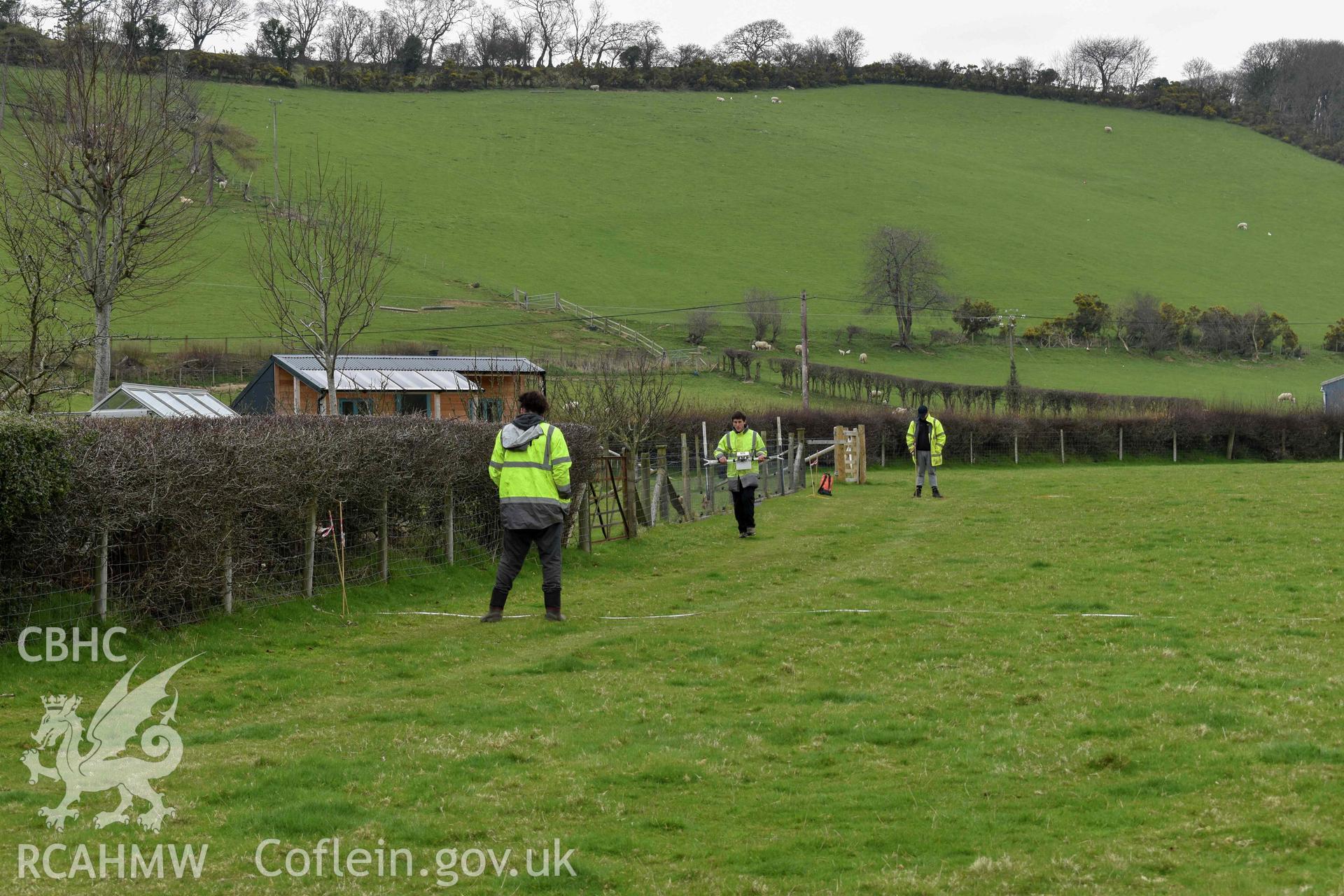 Site of cropmark. Taken during geophysical survey on 21 March 2022.