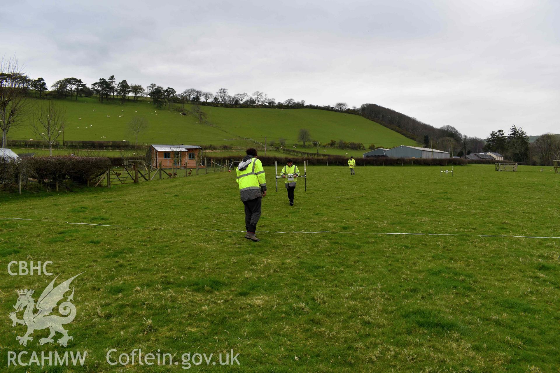 Site of cropmark. Taken during geophysical survey on 21 March 2022.