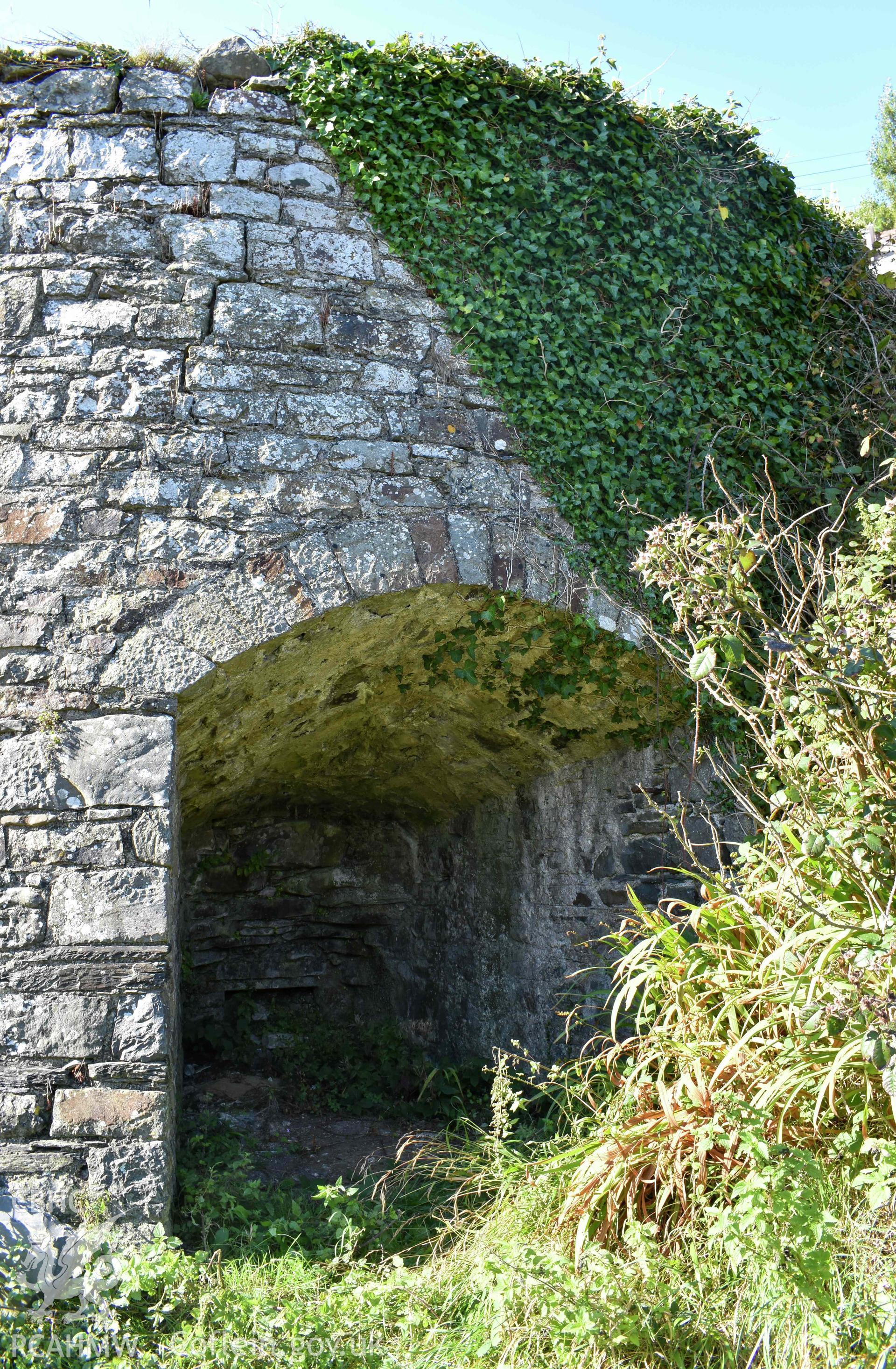Llangrannog Limekiln. Northeast kiln eye, taken 20 September 2022