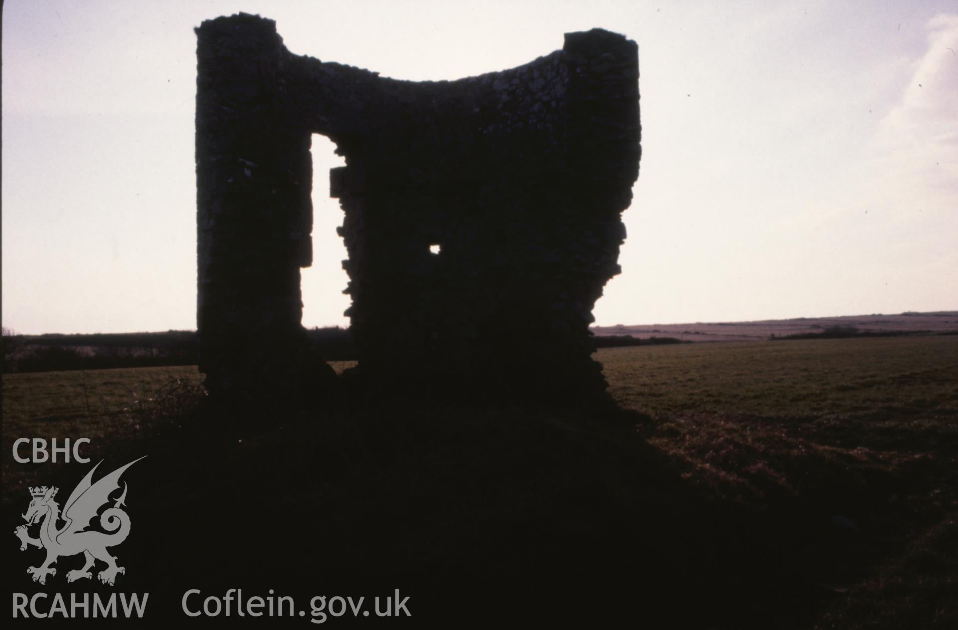 Bosherston Windmill, interior from WNW, photo taken in 1986.