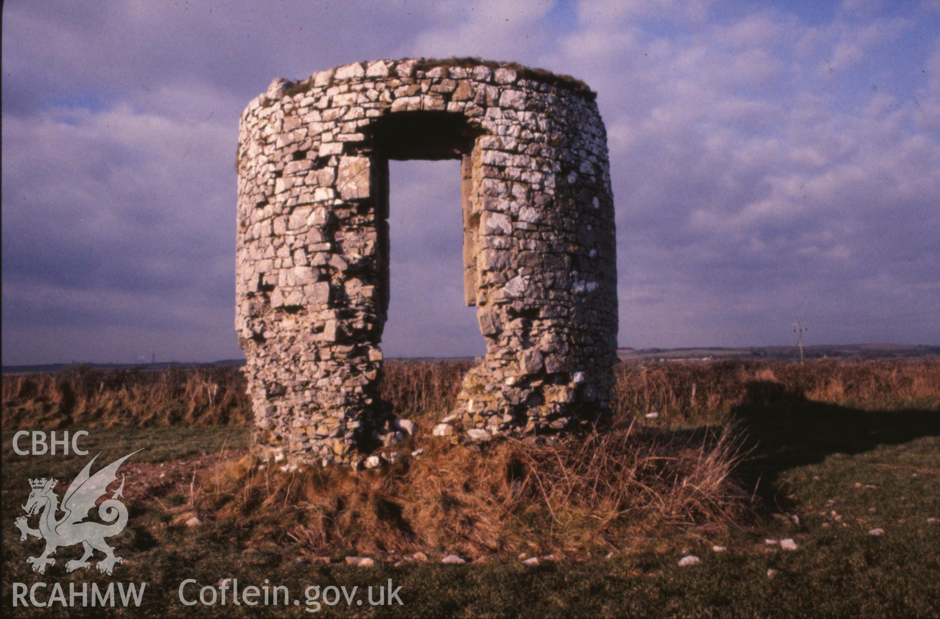 Bosherston Windmill, from SSW, photo taken in 1986.