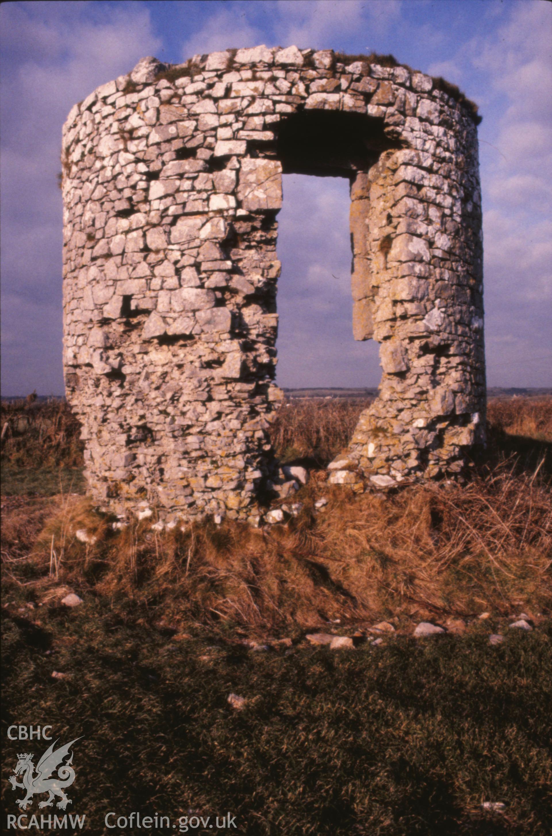 Bosherston Windmill, from ESE, photo taken in 1986.