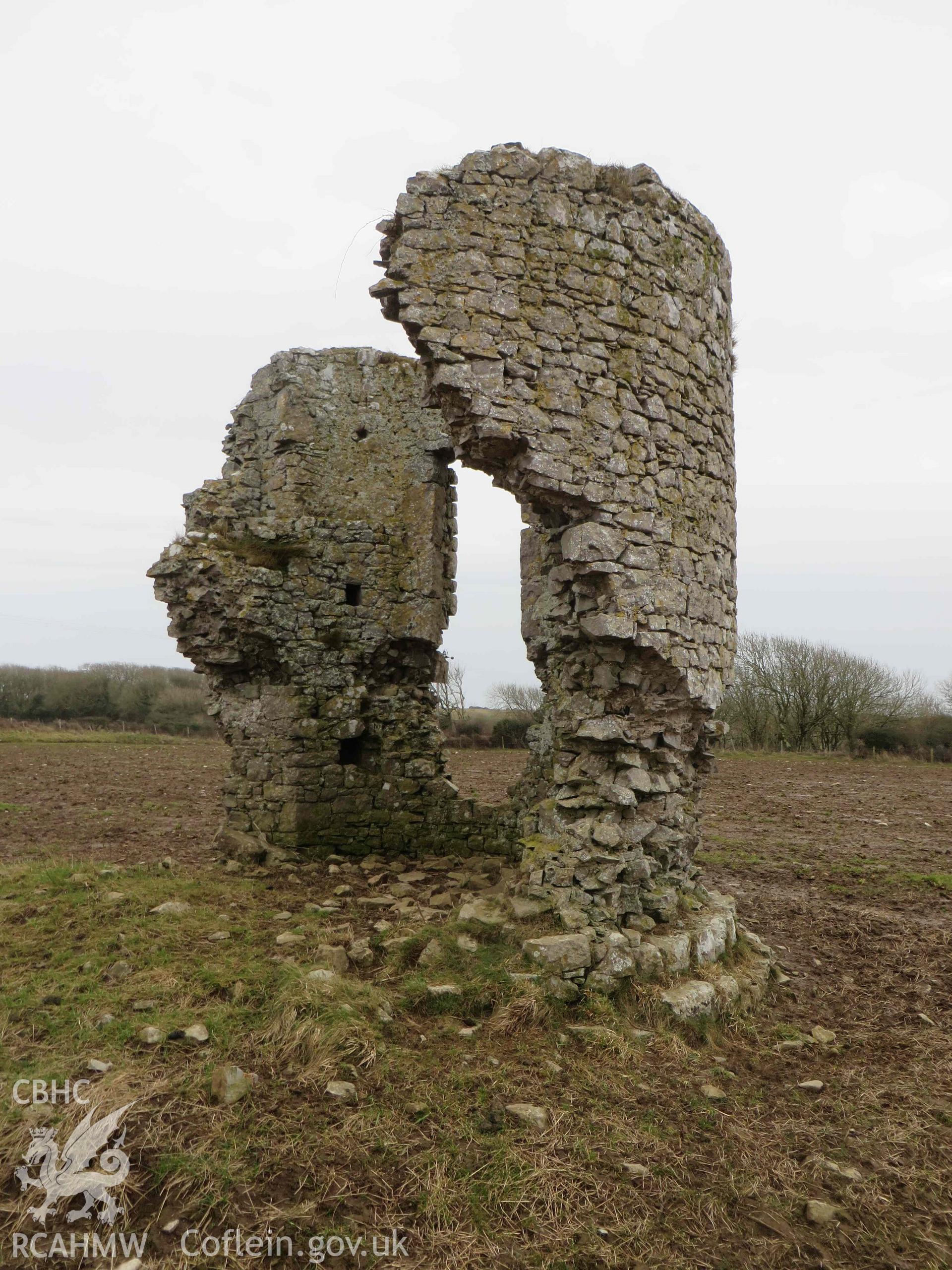 Bosherston Windmill, view from south, photo taken in February 2015.