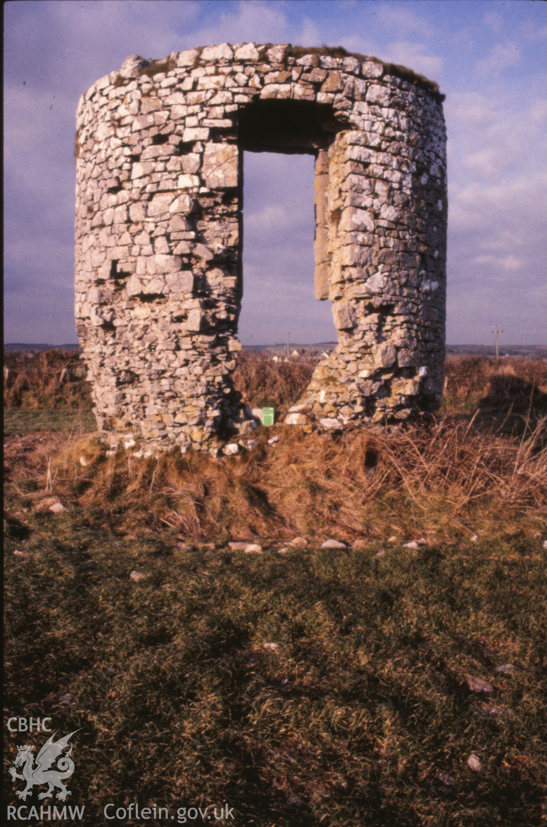 Bosherston Windmill from south, photo taken in 1986.