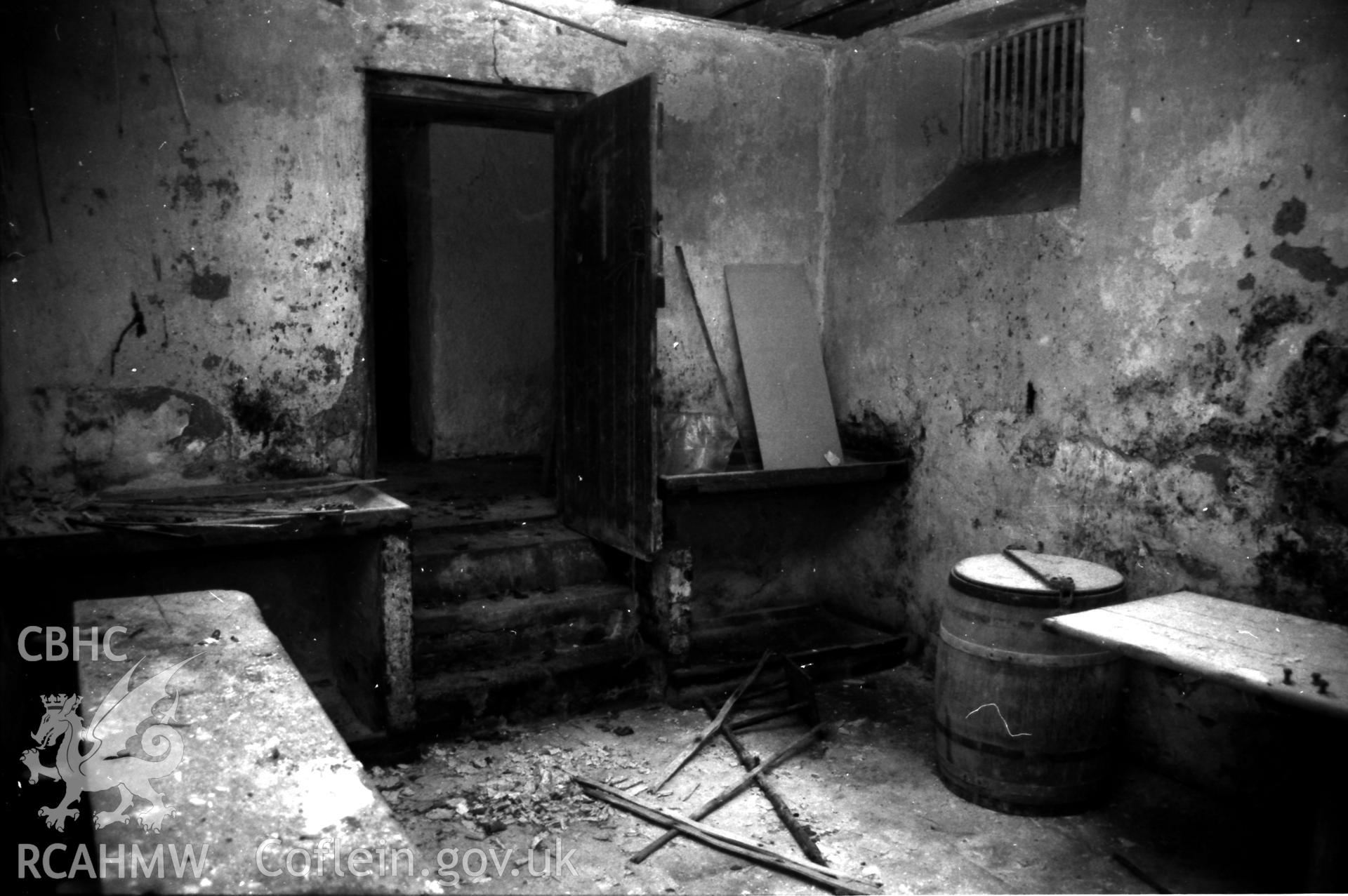 Photograph showing interior of Merrion Court dairy taken in 1995/96 by Adrian James.