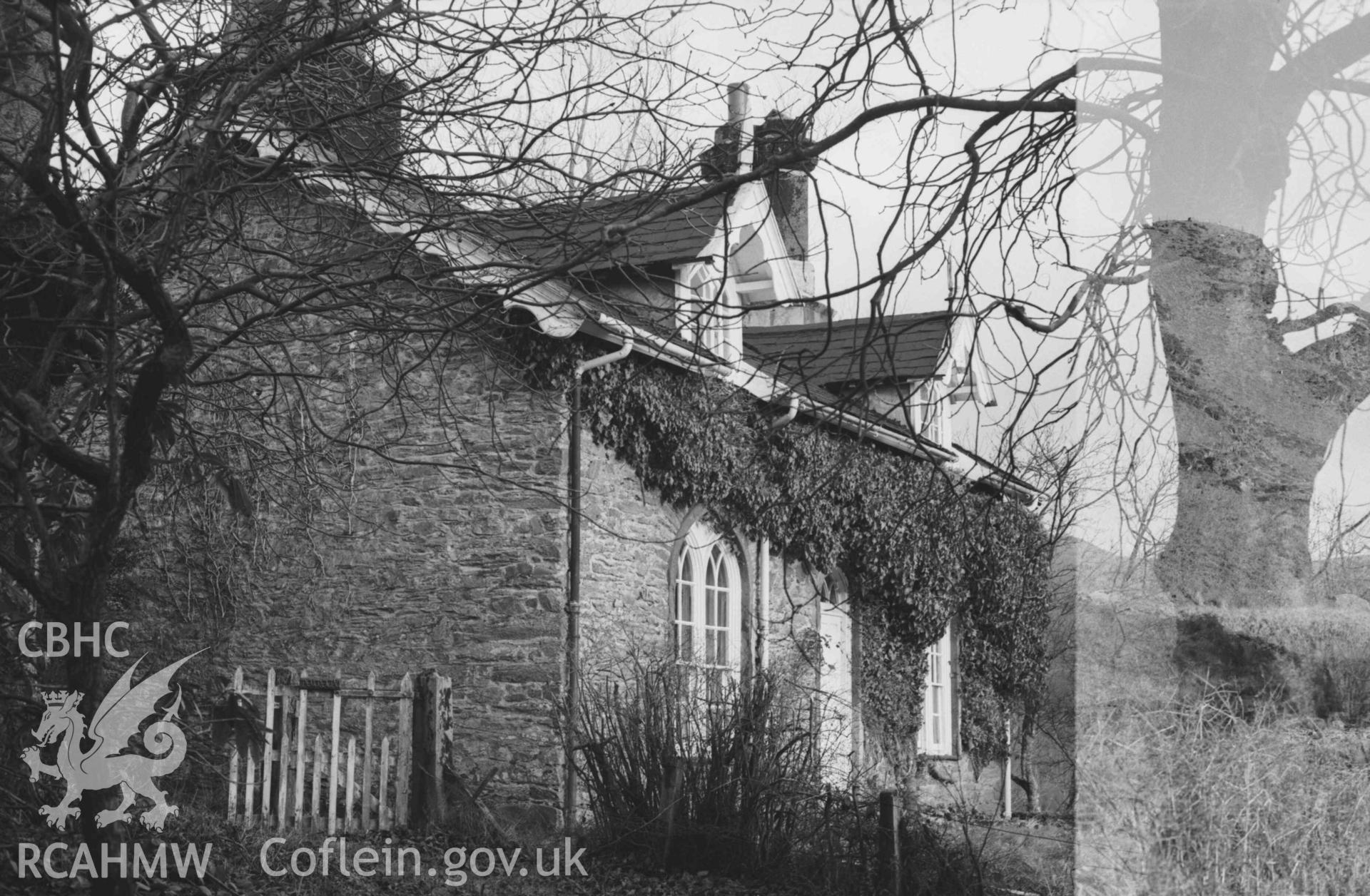 Digital copy of a black and white negative showing Pen-Crugiau, 600m east of Hafod-Uchtryd, just east of Mariamne's Garden. Photographed by Arthur Chater on 23 December 1968. Looking east from Grid Reference SN 7647 7320.
