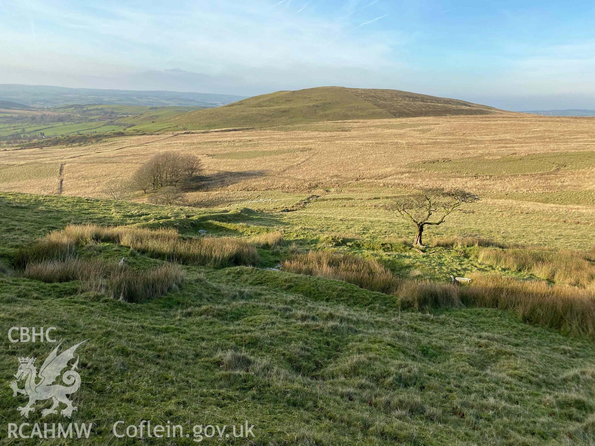 Digital colour photograph showing unnamed ruin, part of Gwar-ffynnon deserted farmstead settlement.