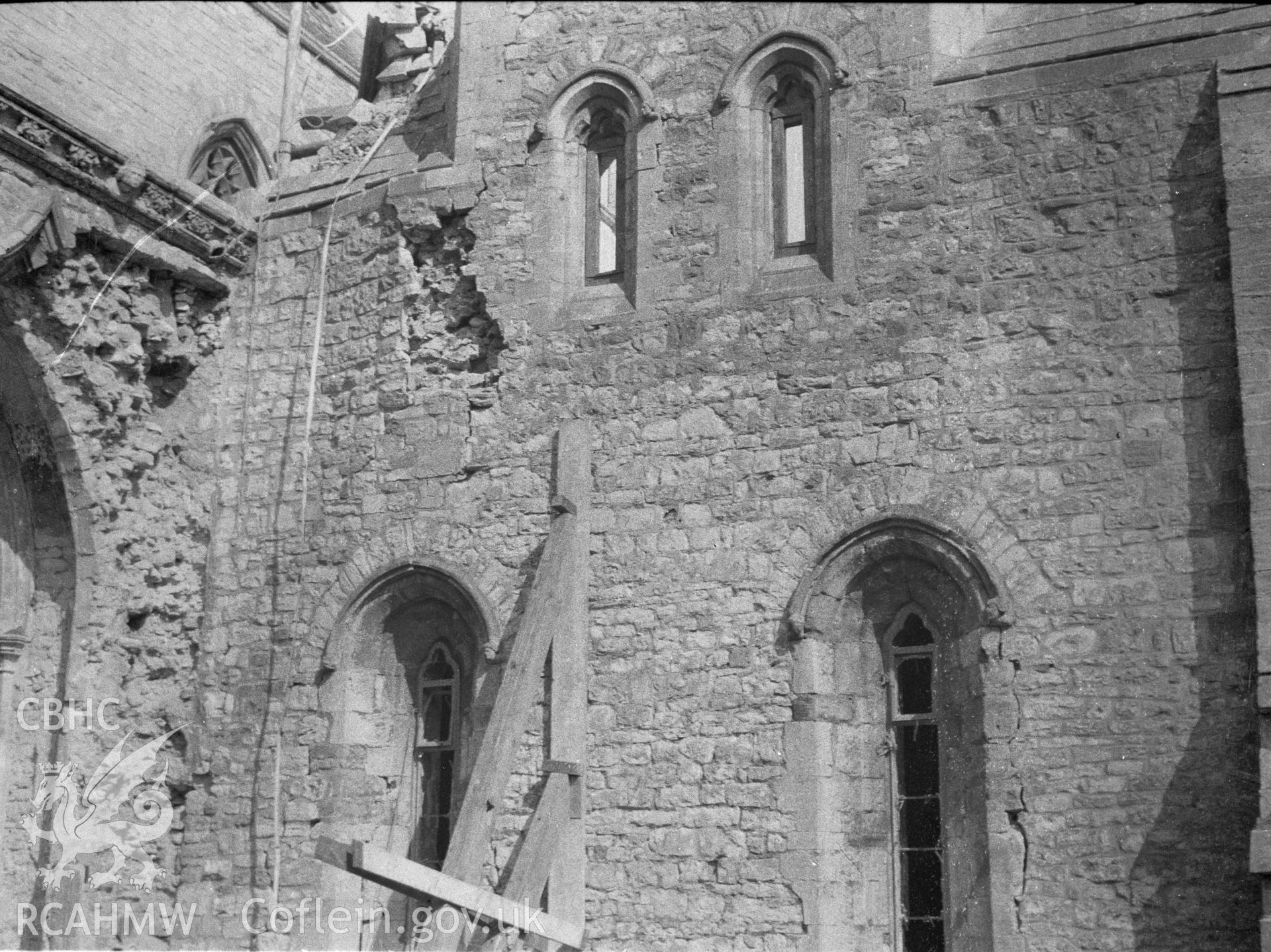 Digital copy of a nitrate negative showing Llandaff Cathedral.