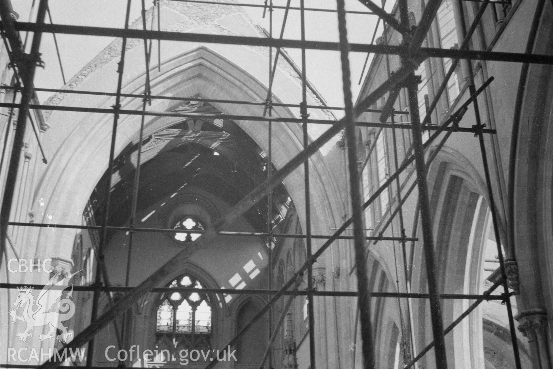 Digital copy of a nitrate negative showing Llandaff Cathedral.