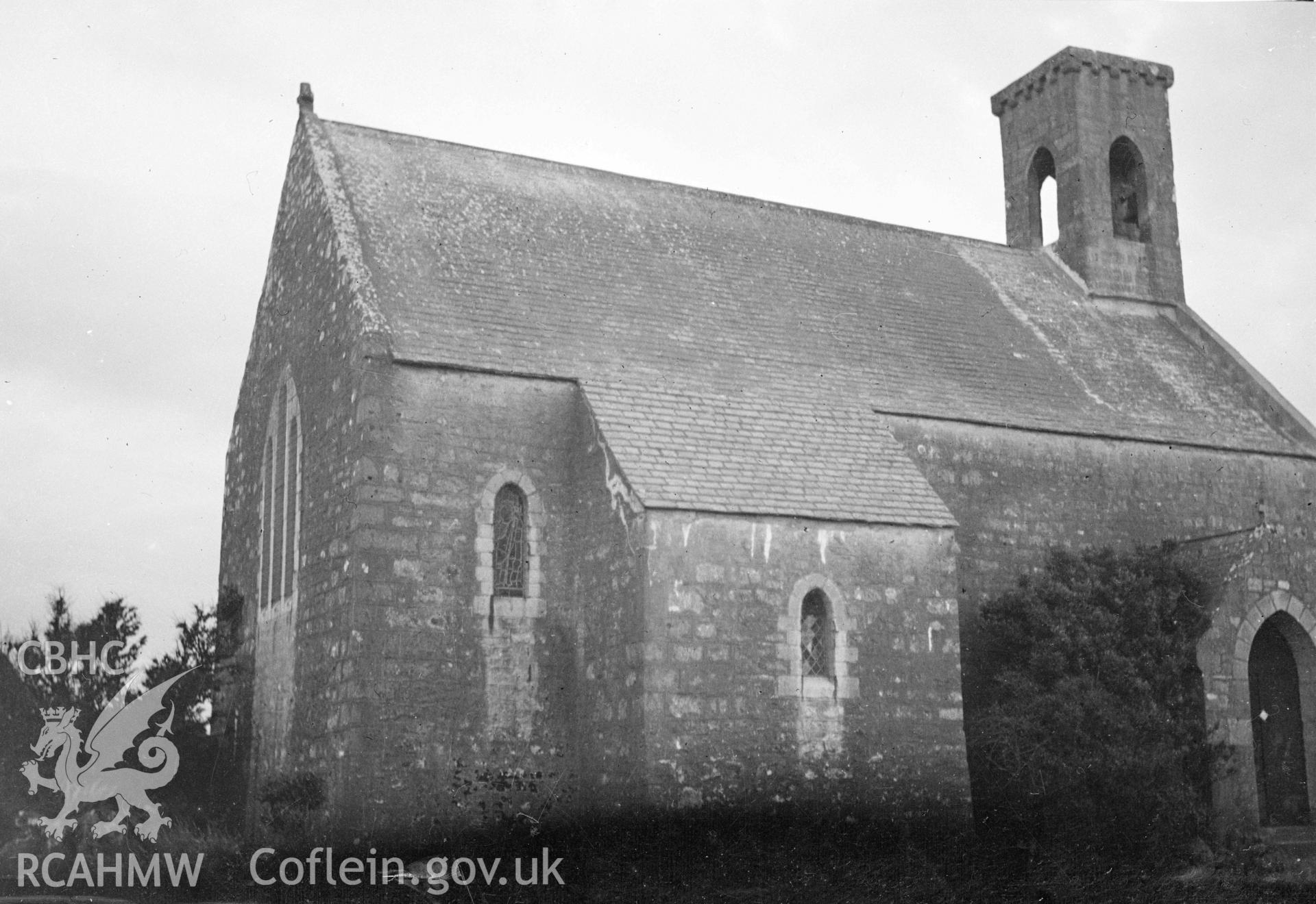 Digital copy of a nitrate negative showing Flimston Chapel.