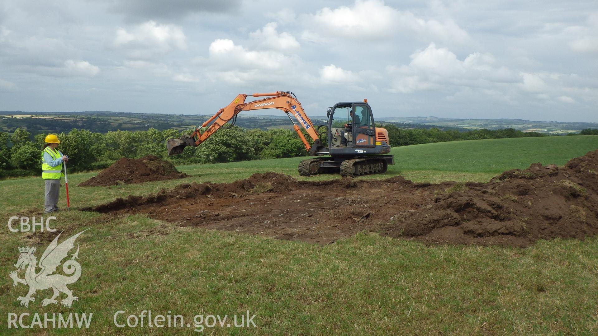 Trysor report plate 3:  Stripping of Trench 2, looking northeast.