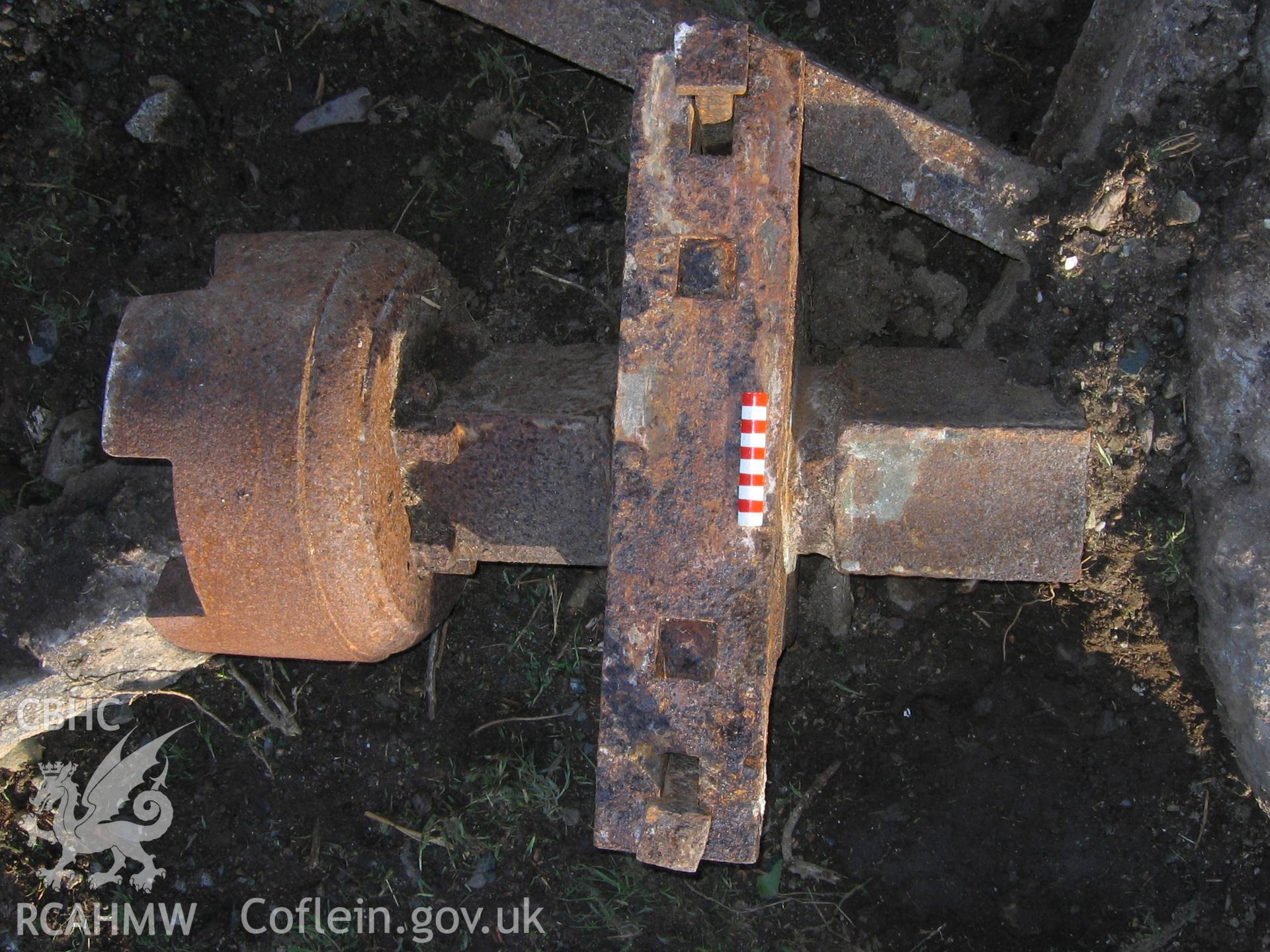 Digital photograph showing disused mill machinery.