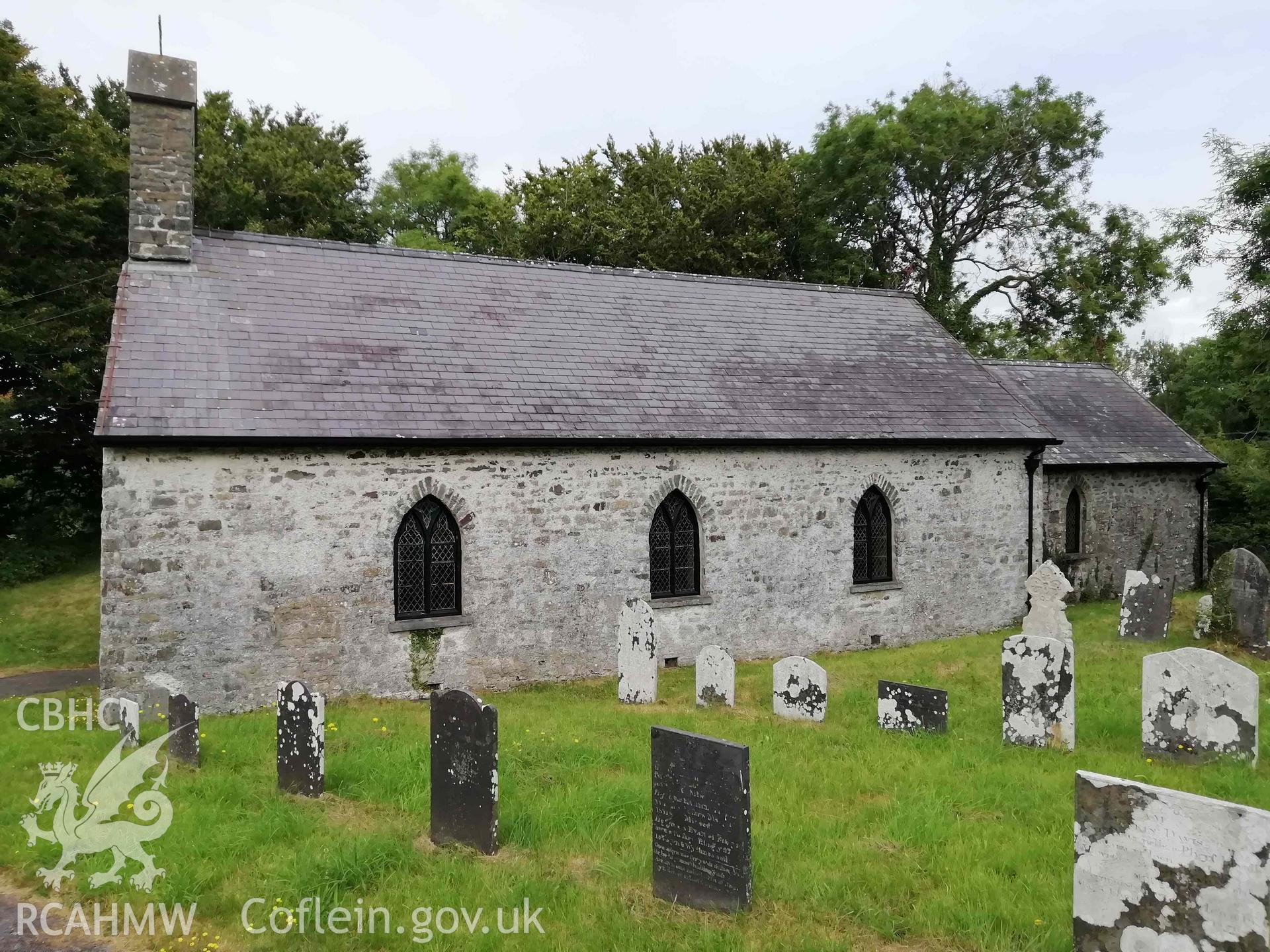 Digital colour photograph showing St Tysilio's Church, near Cwmtydu.