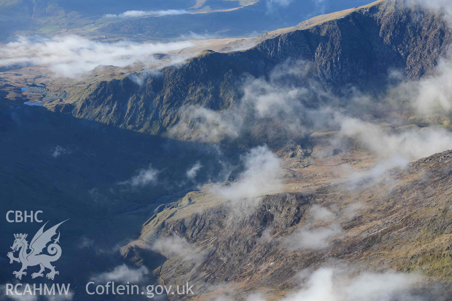 Oblique aerial photograph of Hafod y Llan/Snowdon Slate Quarry taken from the east during the Royal Commission