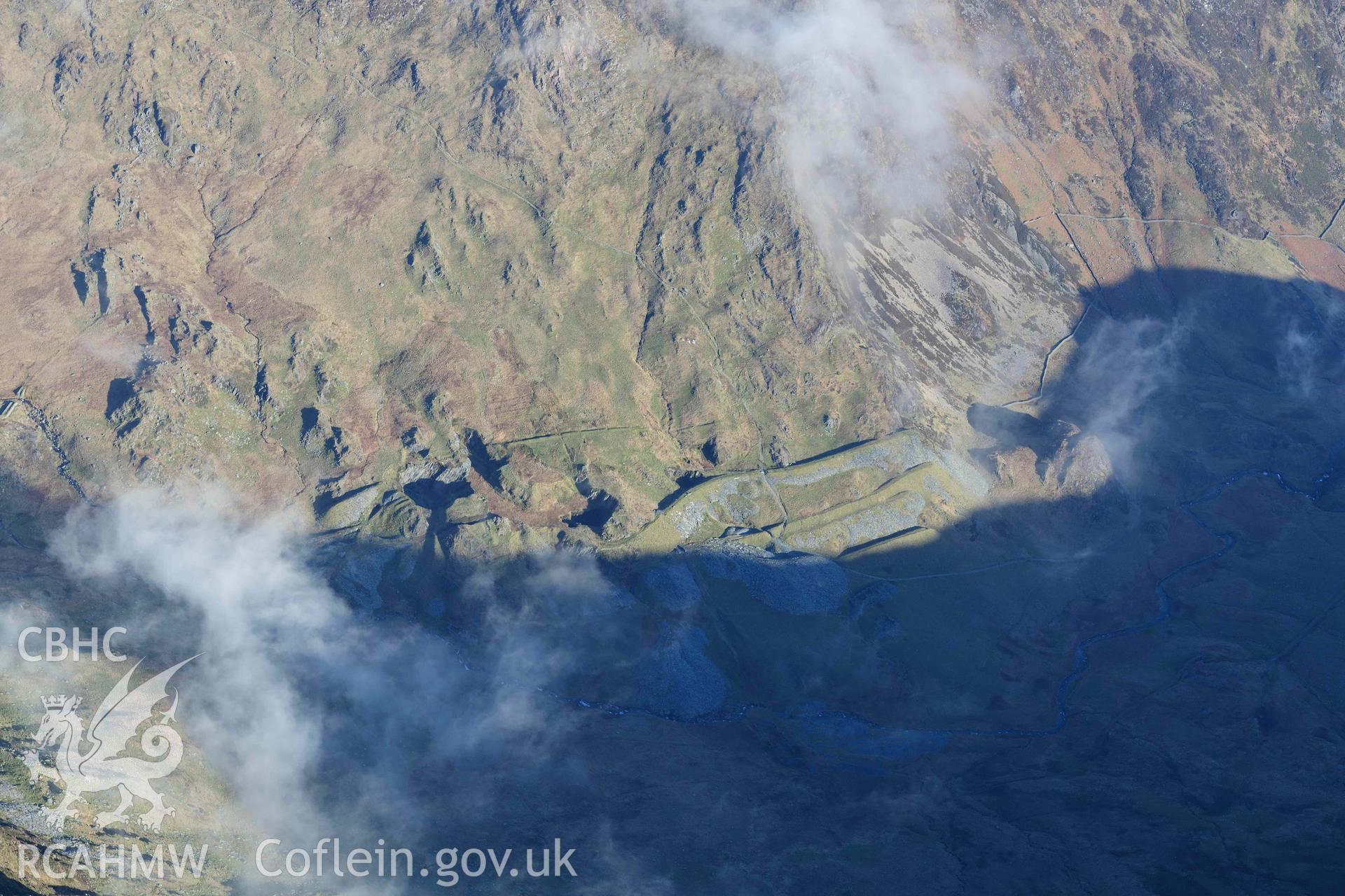 Oblique aerial photograph of Hafod y Llan/Snowdon Slate Quarry taken from the west during the Royal Commission