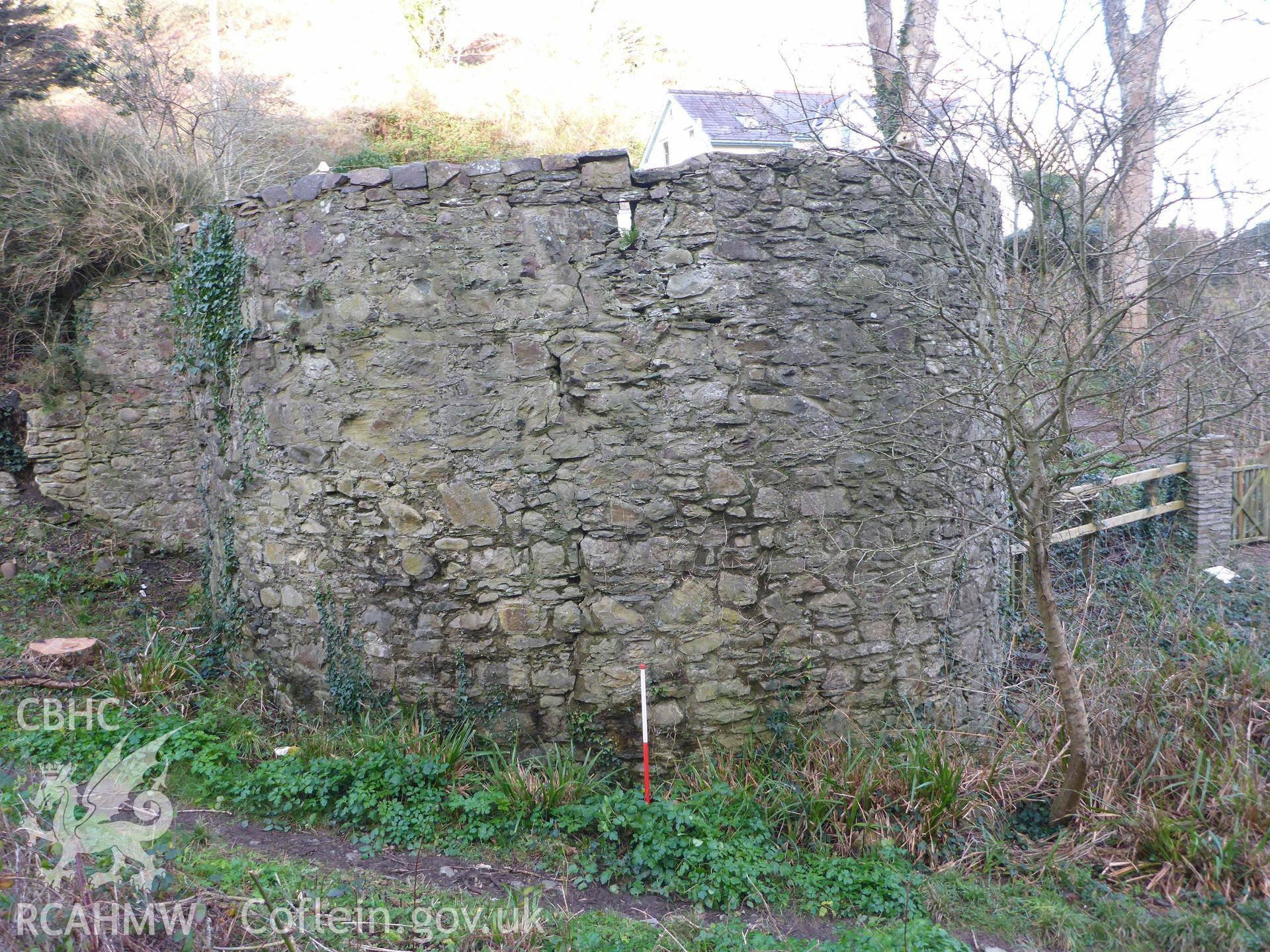 Fishguard Lime Kiln 2, southern elevation. Scale is 1m.