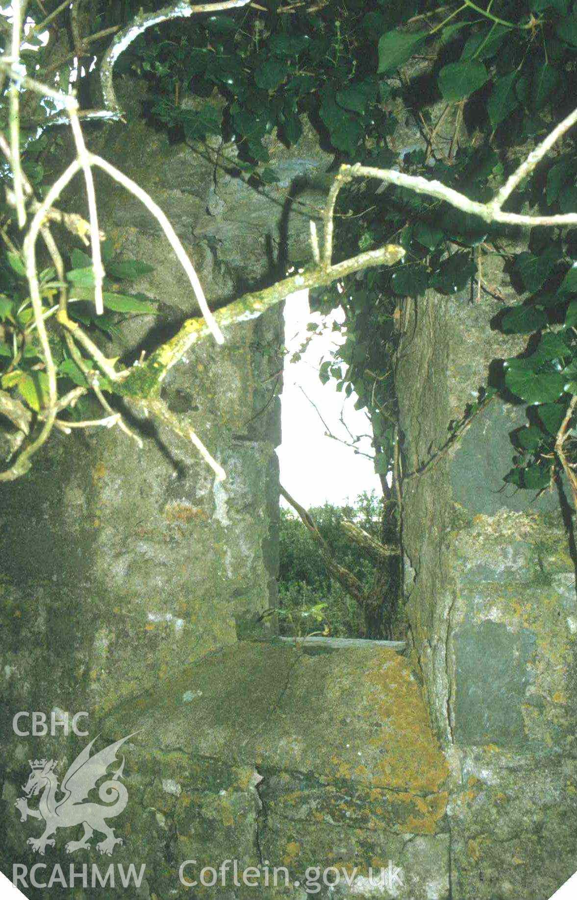 Photograph showing Mwche bell house, taken by John Latham.