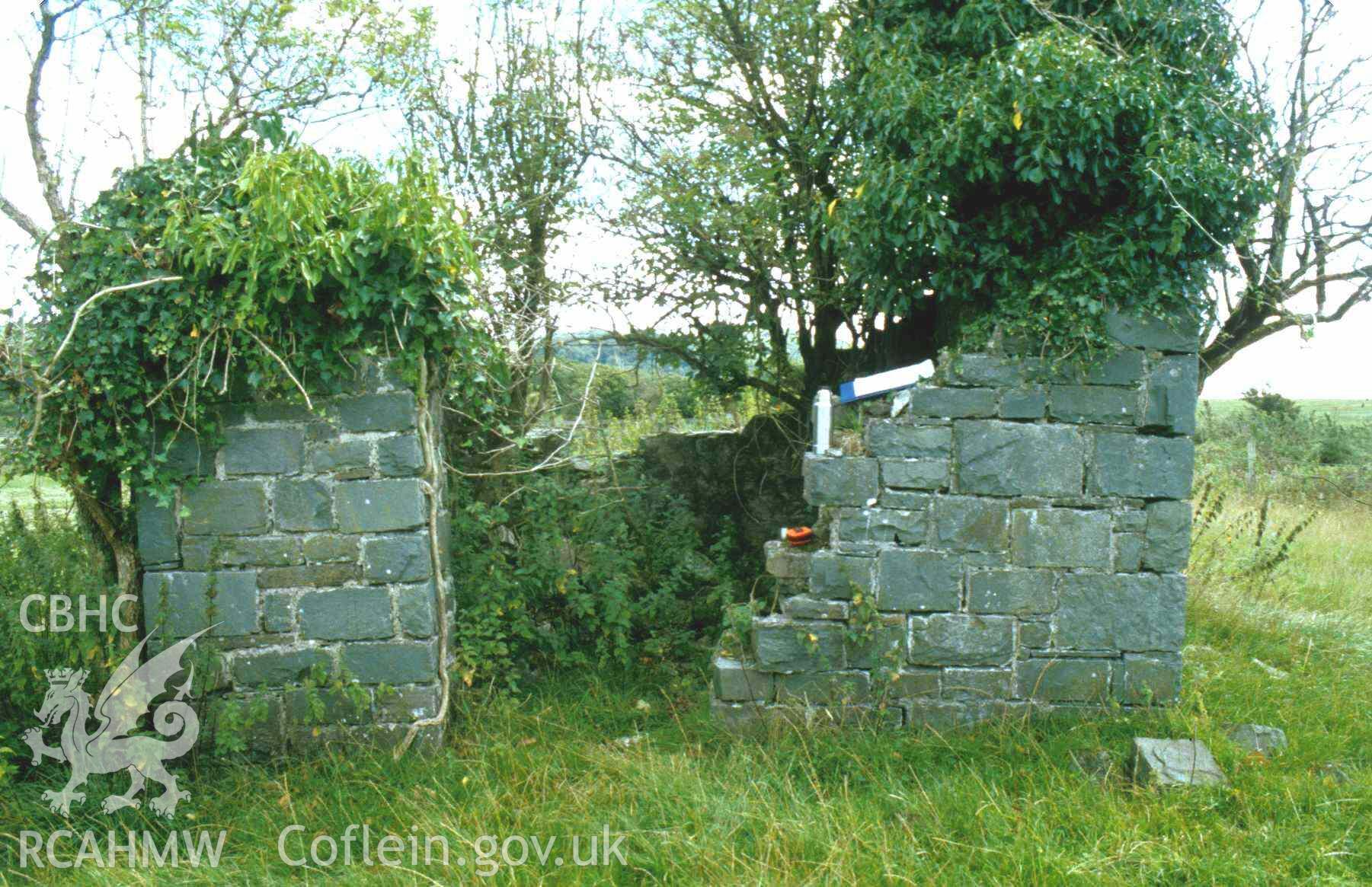 Photograph showing Mwche bell house, taken by John Latham.