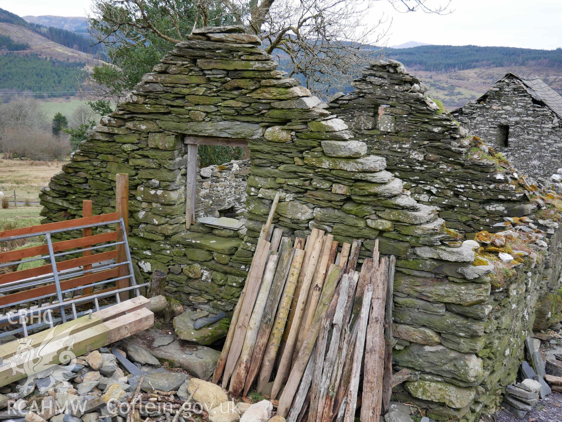Photograph of buildings at Foel, Penmachno, received as a condition of planning permission granted, application reference:  NP4/29/510A, dated March 2023.