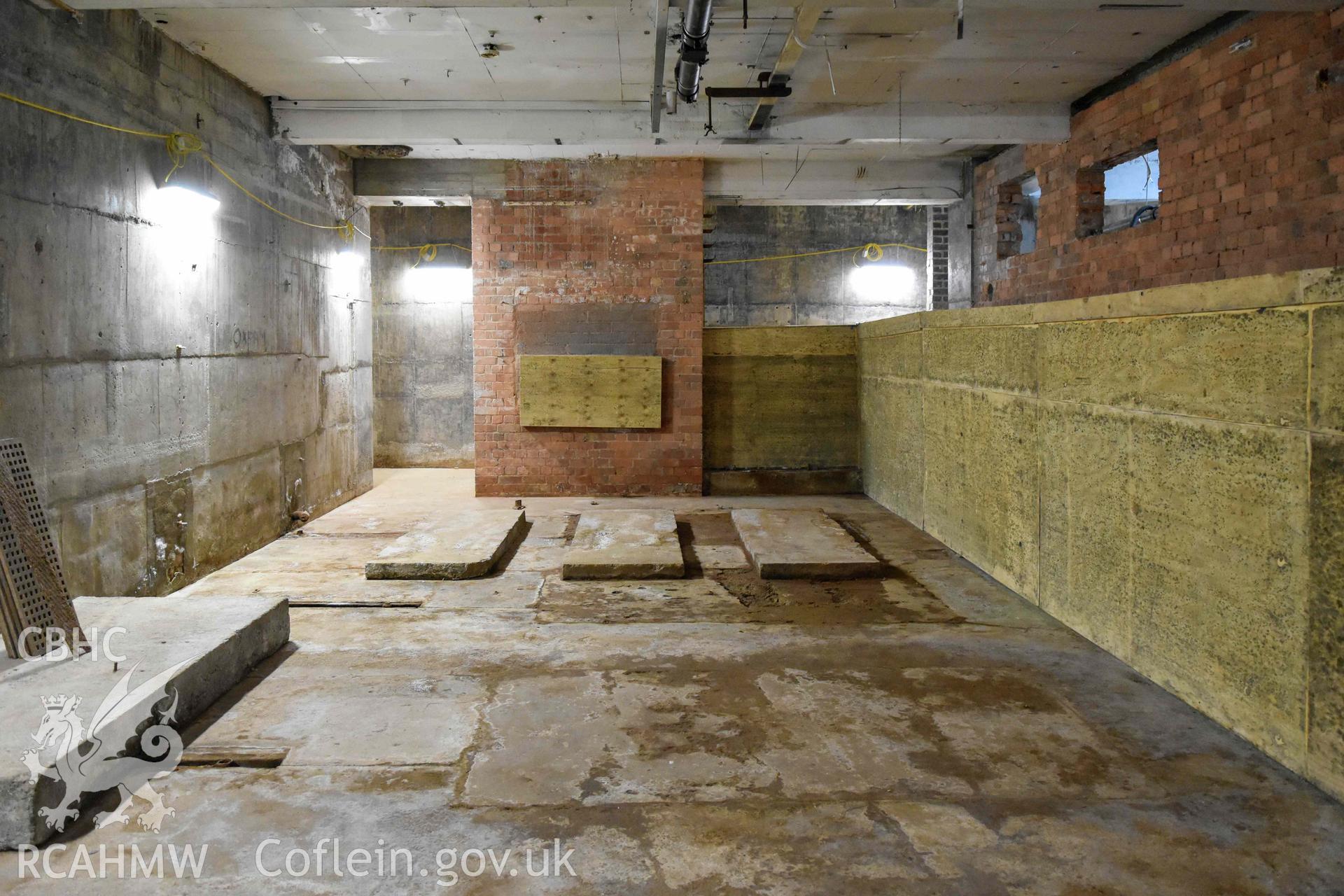 Basement room on east side of building looking south.