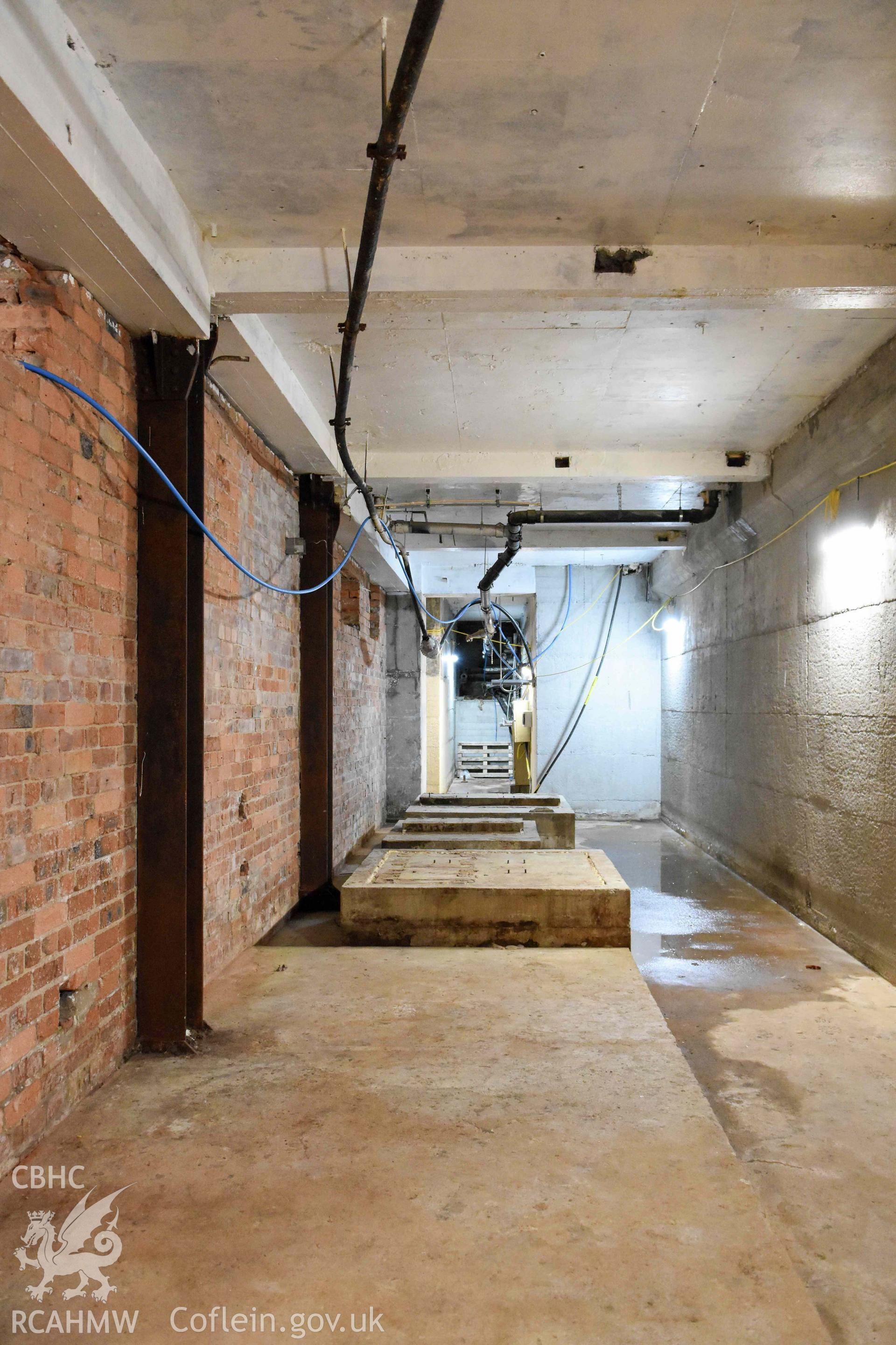 Basement room on south side of building looking north.