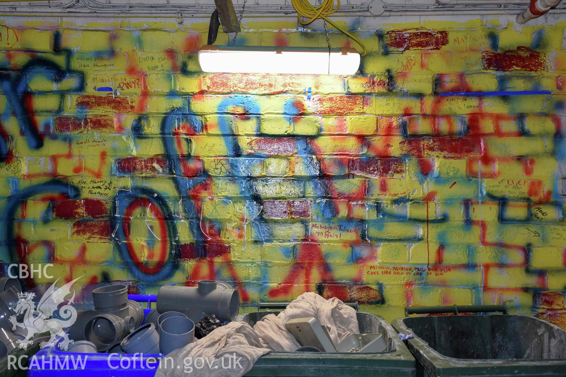 Basement bar 'y bar coffi' detail of graffitti.