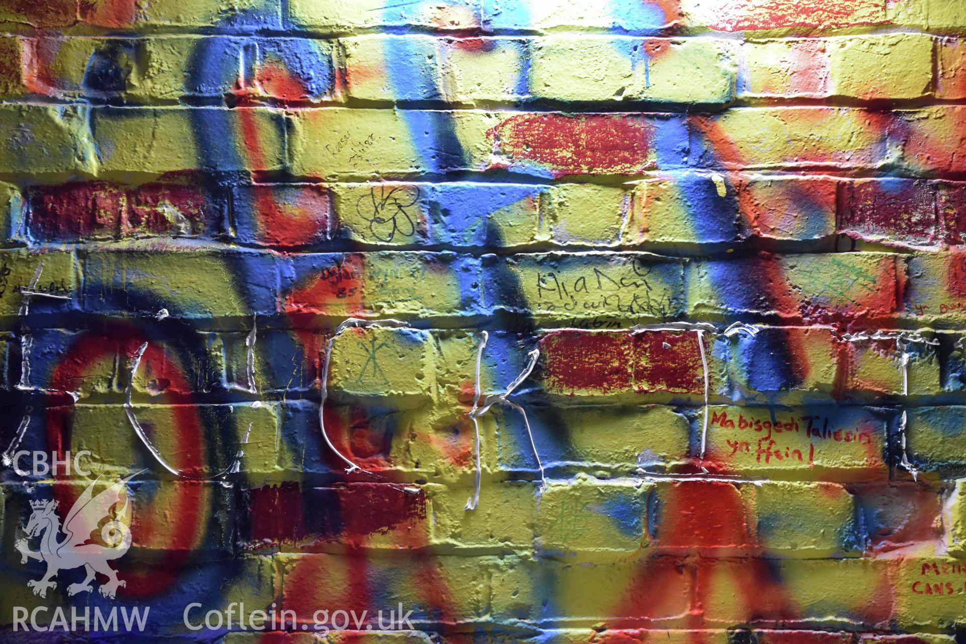 Basement bar 'y bar coffi' detail of graffitti.